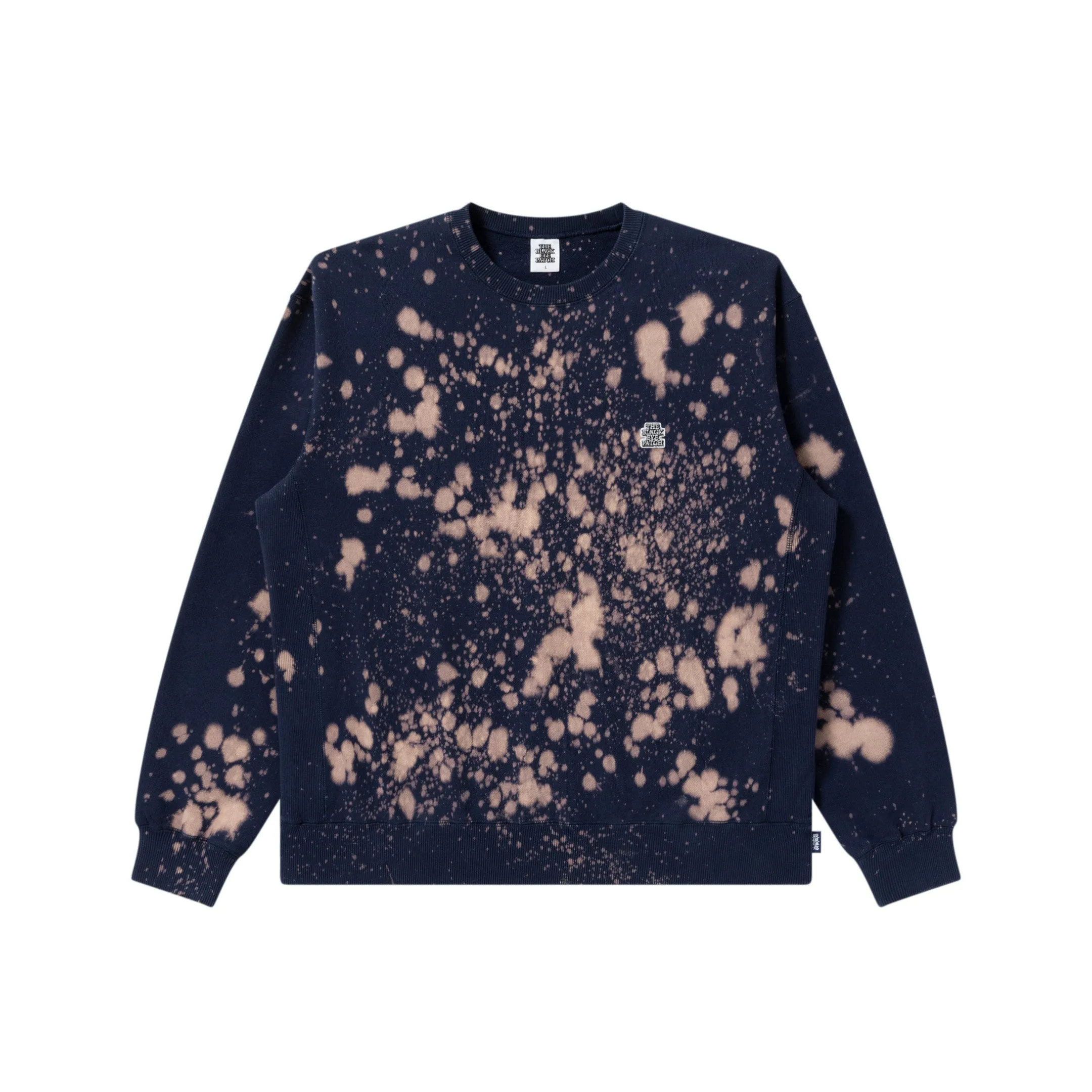 skiing suitable SMALL OG ACID SPLATTERED CREW SWEAT NAVY