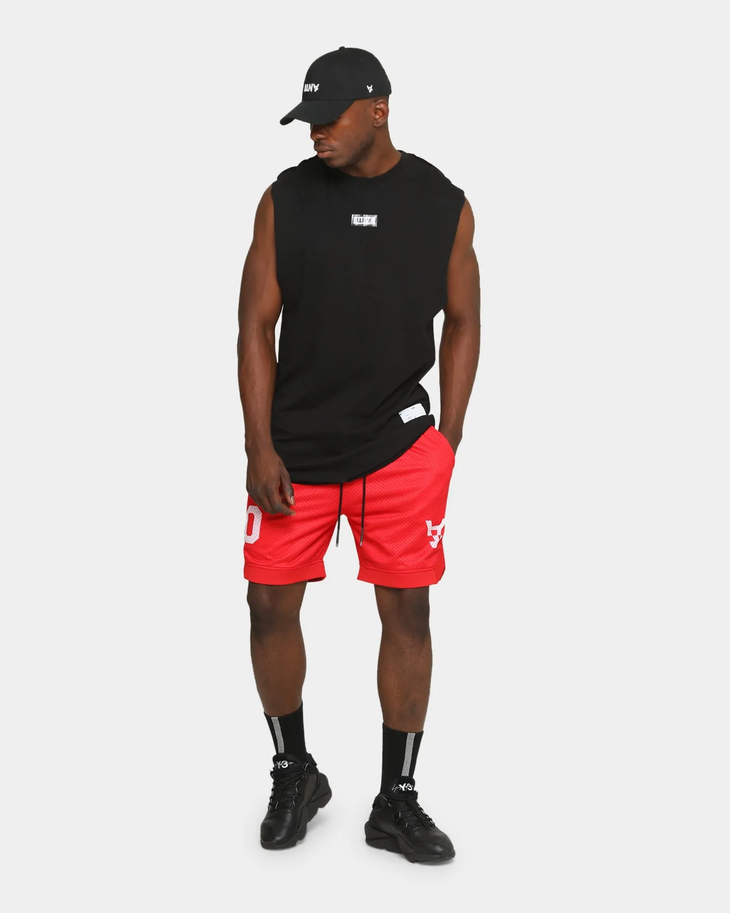 The Anti Order A8 Mesh Basketball Shorts Red/White Durable Comfort