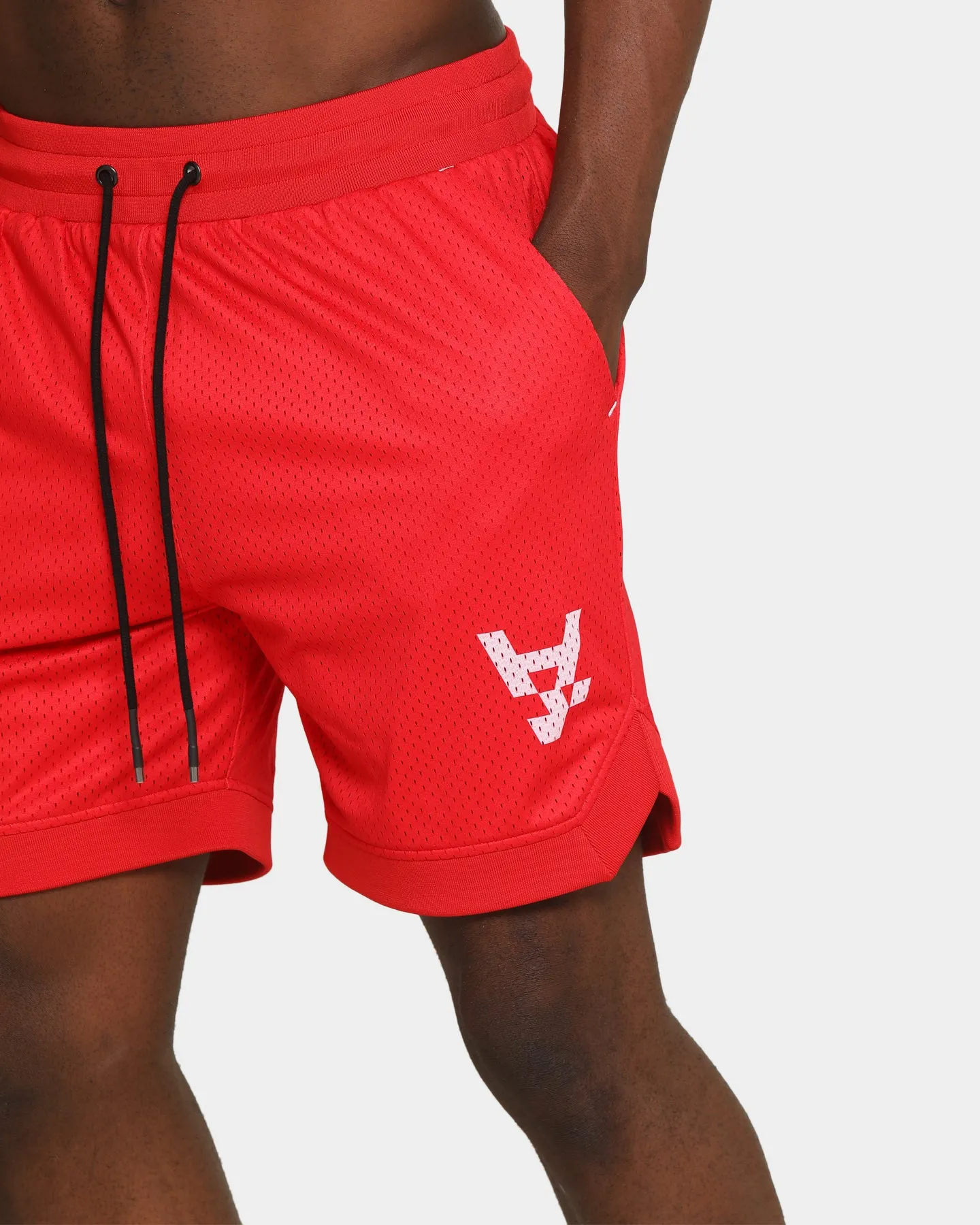 Flexible Comfort Wear MultiPocket Design The Anti Order A8 Mesh Basketball Shorts Red/White