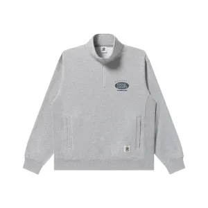 BUSINESS SIZE HALF ZIP SWEAT HEATHER GRAY Daily Bold Fashion Forward