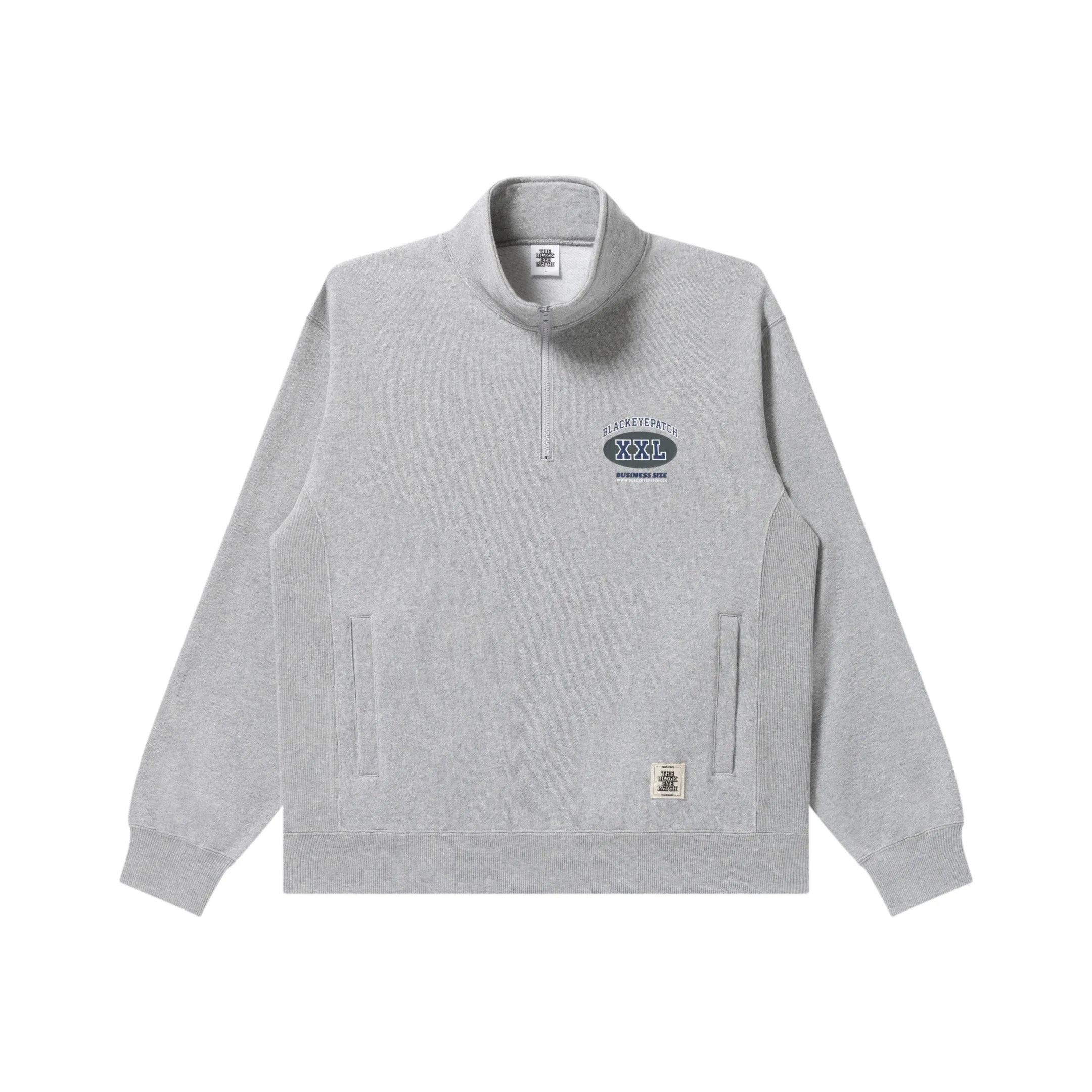 BUSINESS SIZE HALF ZIP SWEAT HEATHER GRAY Daily Bold Fashion Forward