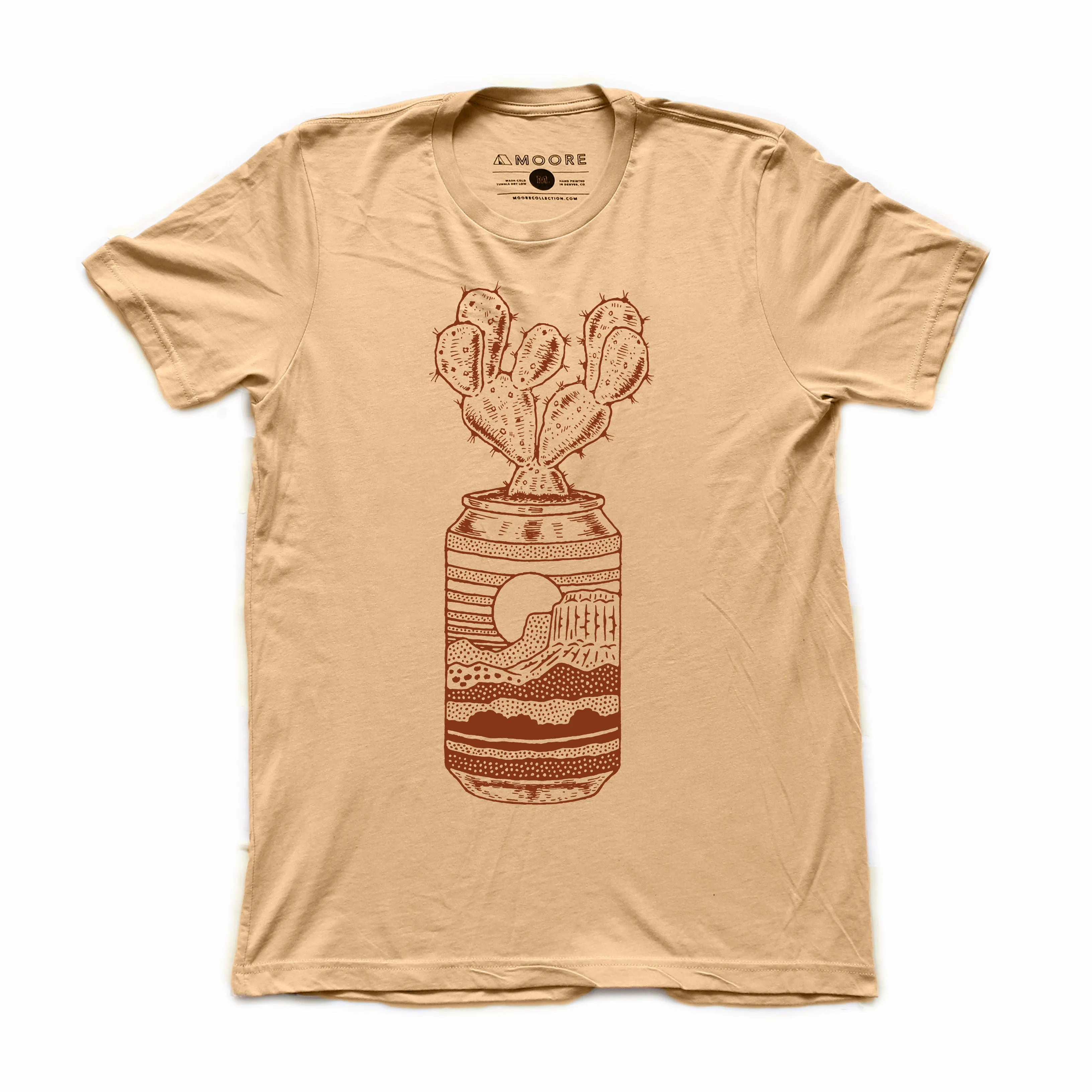Cactus Can Tee-Sand Dune PreShrunkCotton RibbedNeckBanding