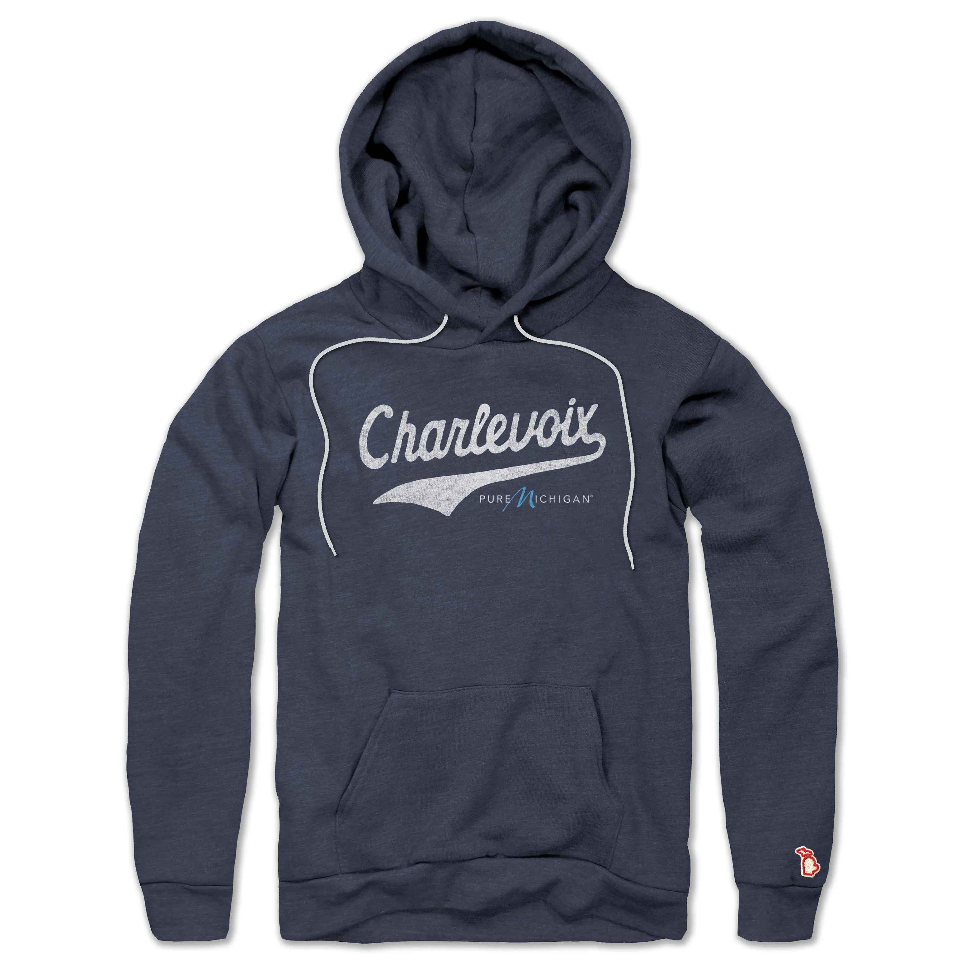 PURE MICHIGAN - CHARLEVOIX SCRIPT ALL SEASON HOODIE (UNISEX) Cozy Wearable Daily Bold