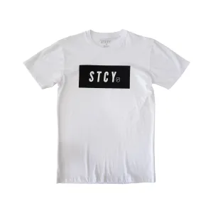 Smooth Flatlock Stitching BLOCK TEE / WHITE