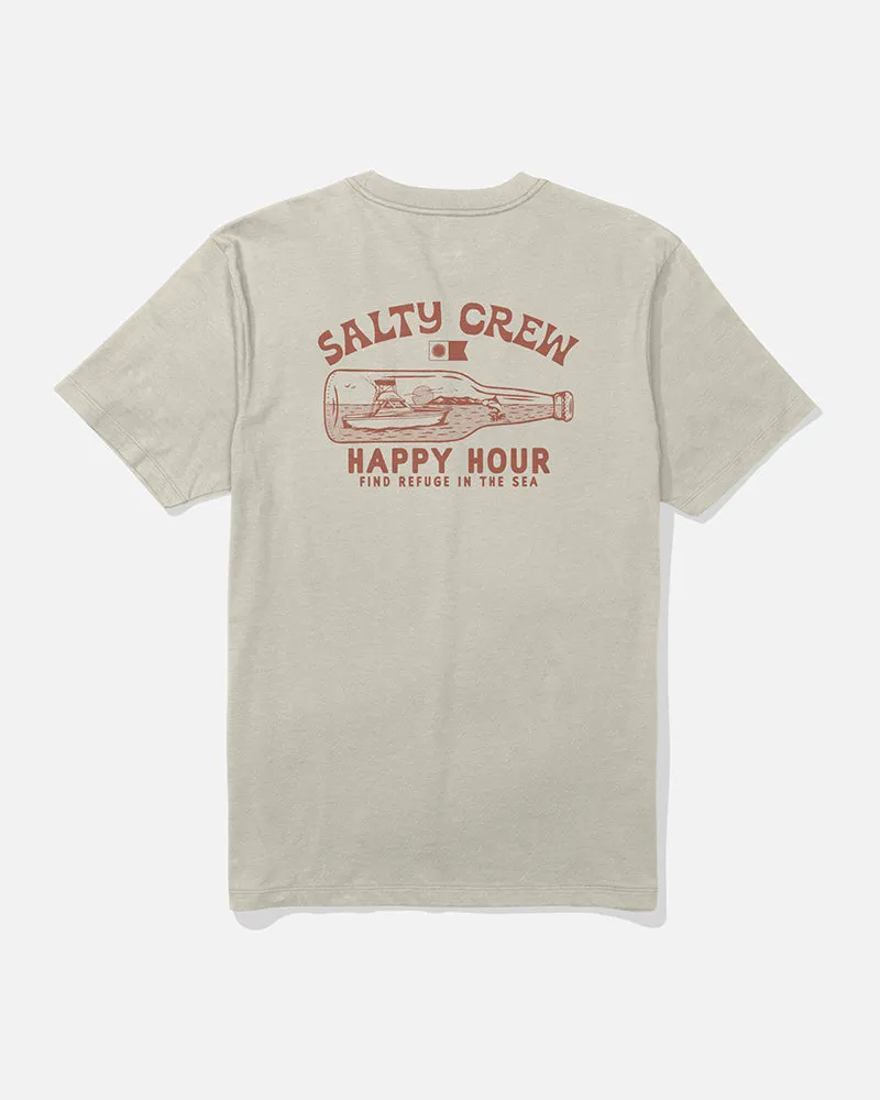 Curved Hemline warm weather Bottle Rocket Ss Tee - Moonbeam