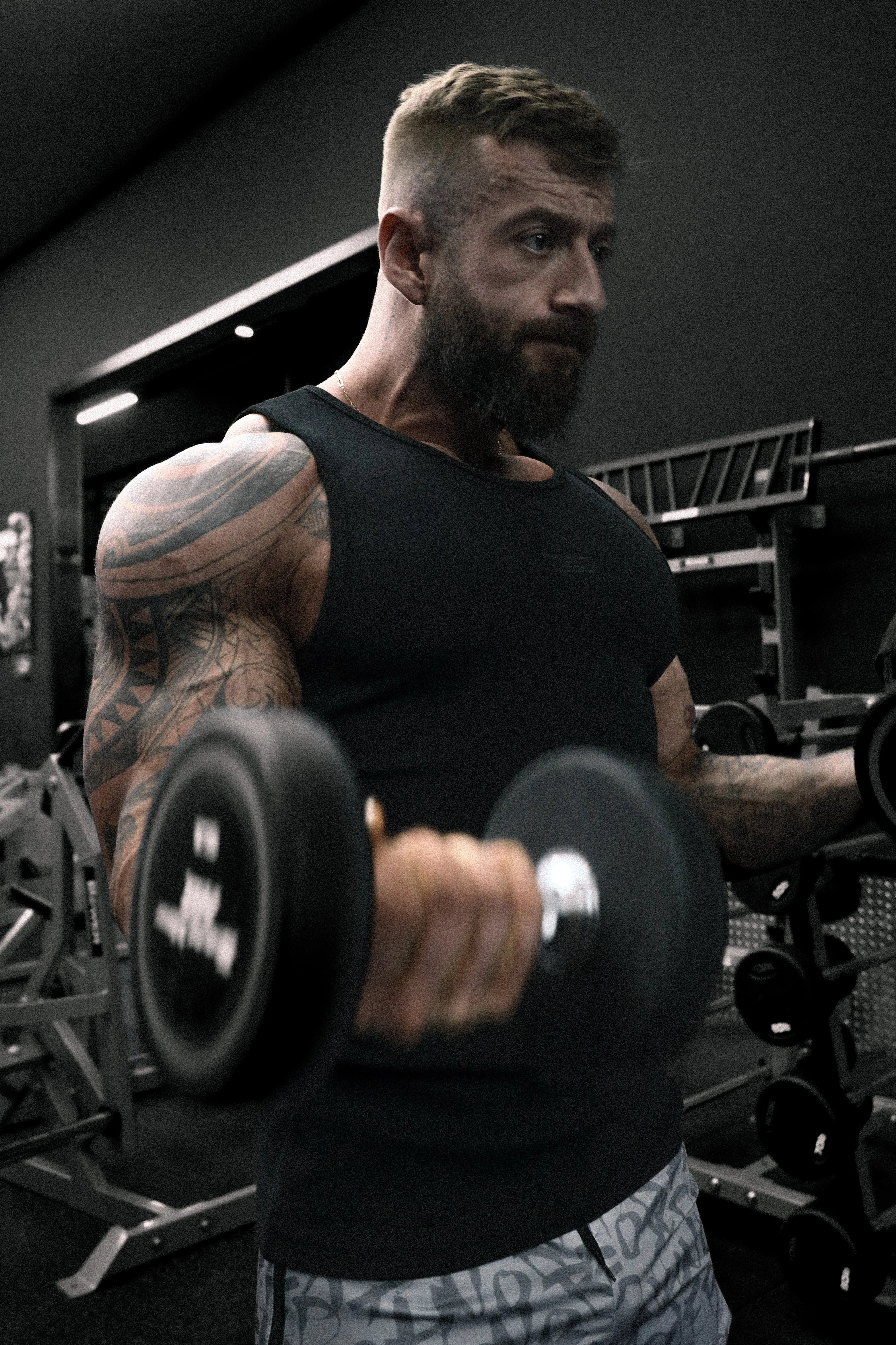 Ribbed Muscle Tank Top - Black standard sized