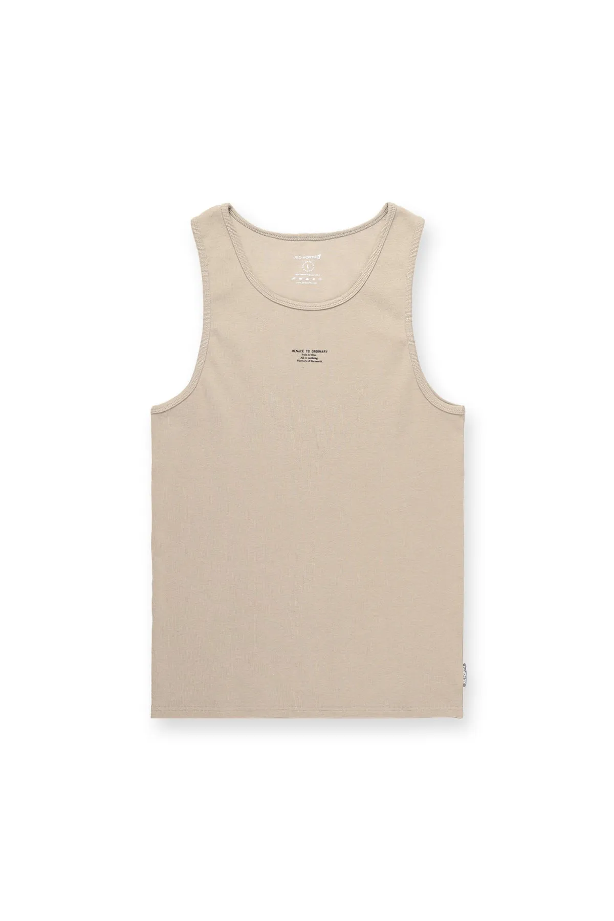 Ribbed Muscle Tank Top - Khaki Body Mapped Vent Zones Strategic Mesh Placement