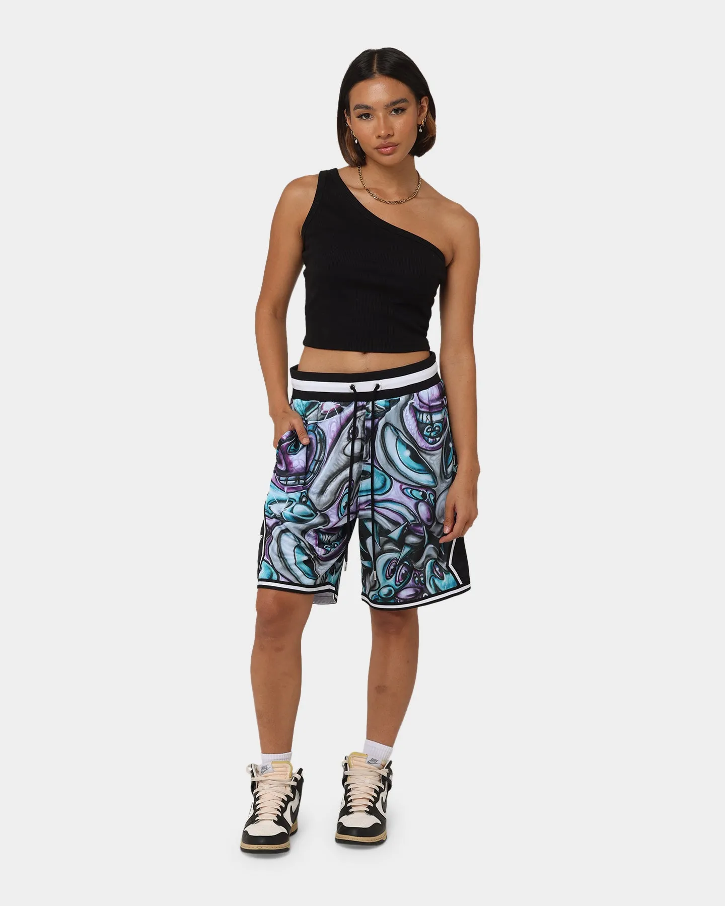 Fastening Closure Carr?? X Kenny Scharf Krunch Time Ball Shorts Black