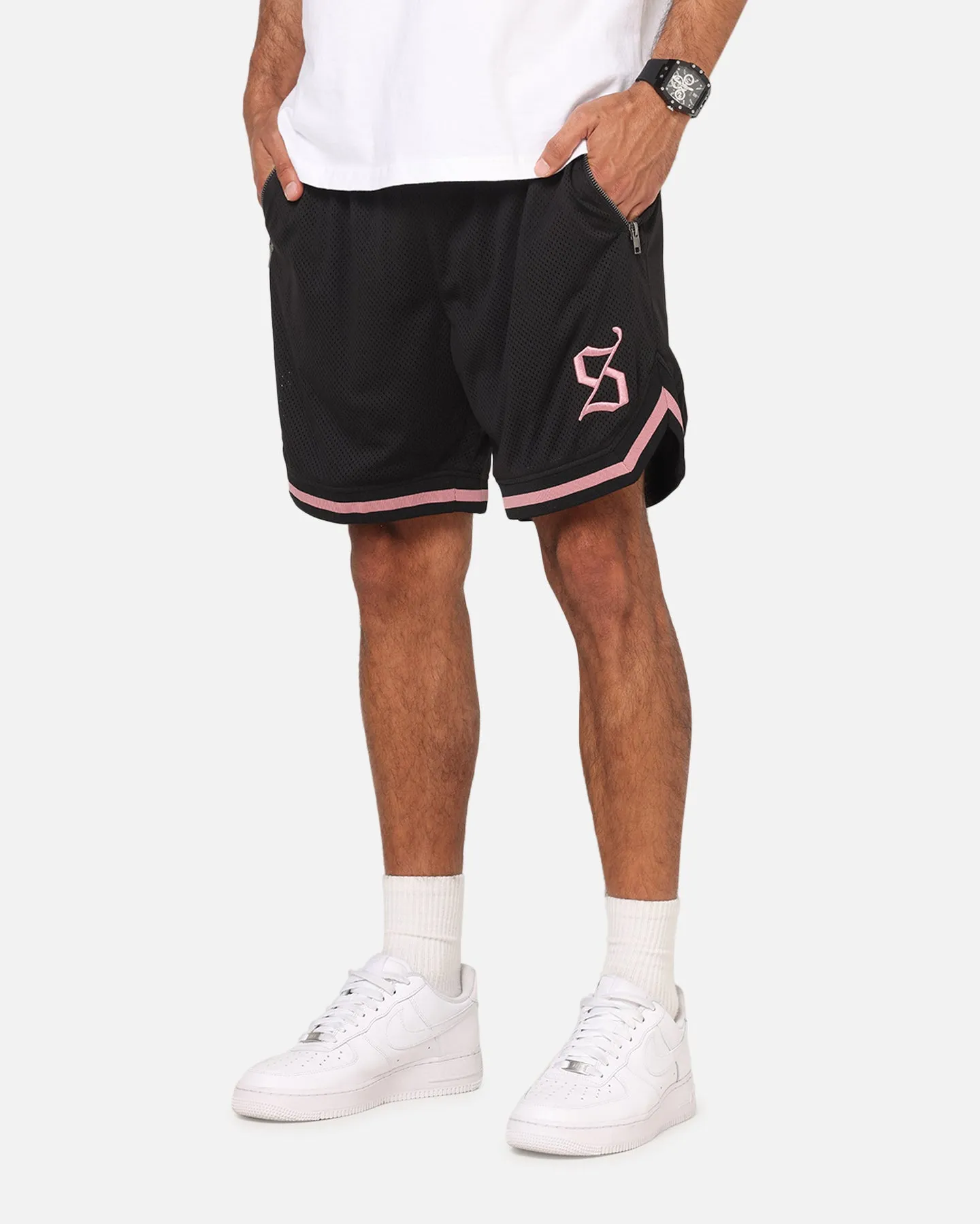 Flexible Layer Fit Saint Morta Envogue Allstar Basketball Shorts Black/Pink