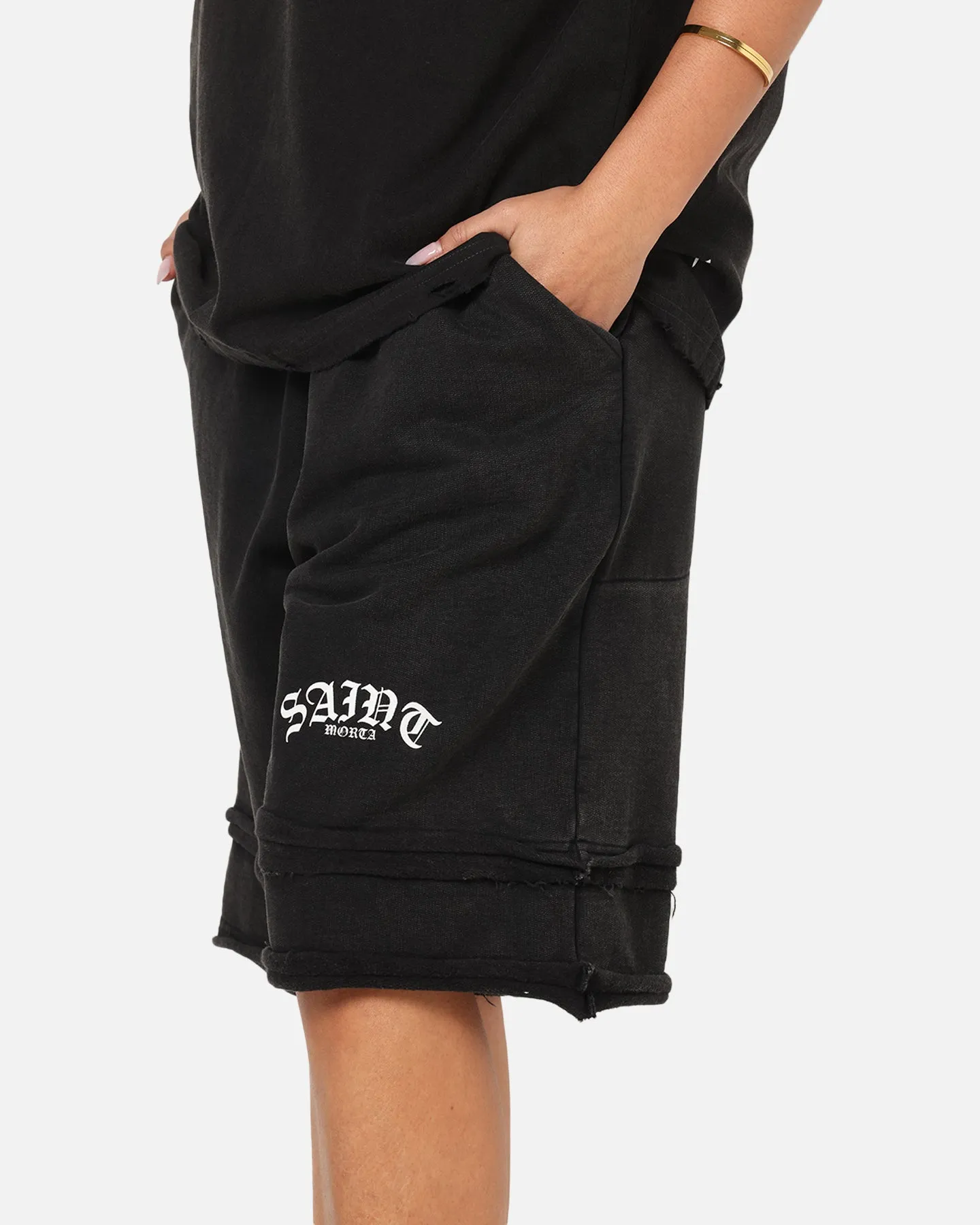 Sport Ready Fit Saint Morta Gothic Layered Sweat Shorts Black
