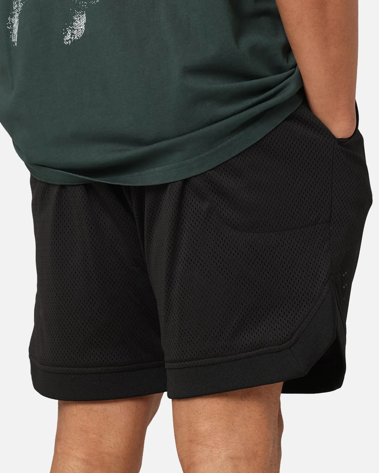Tear Resistant Weave Performance Layers Saint Morta Gothic Stack Basketball Shorts Black