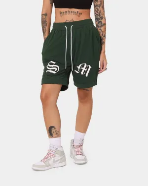 Airflow Fit Summer Mood Saint Morta Graves Basketball Shorts Dark Green