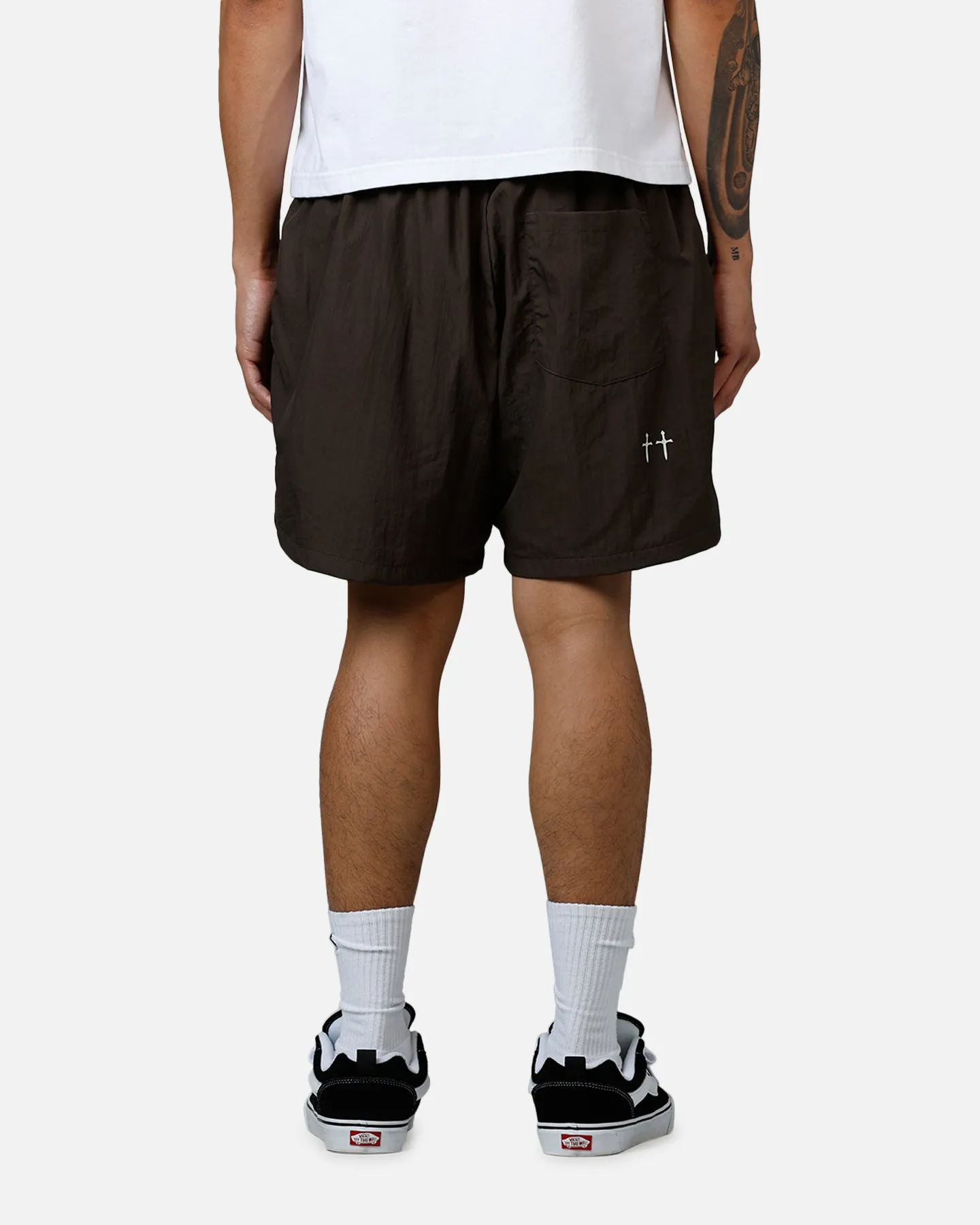 Belt loops Saint Morta Hardcore Nylon Shorts Dark Brown