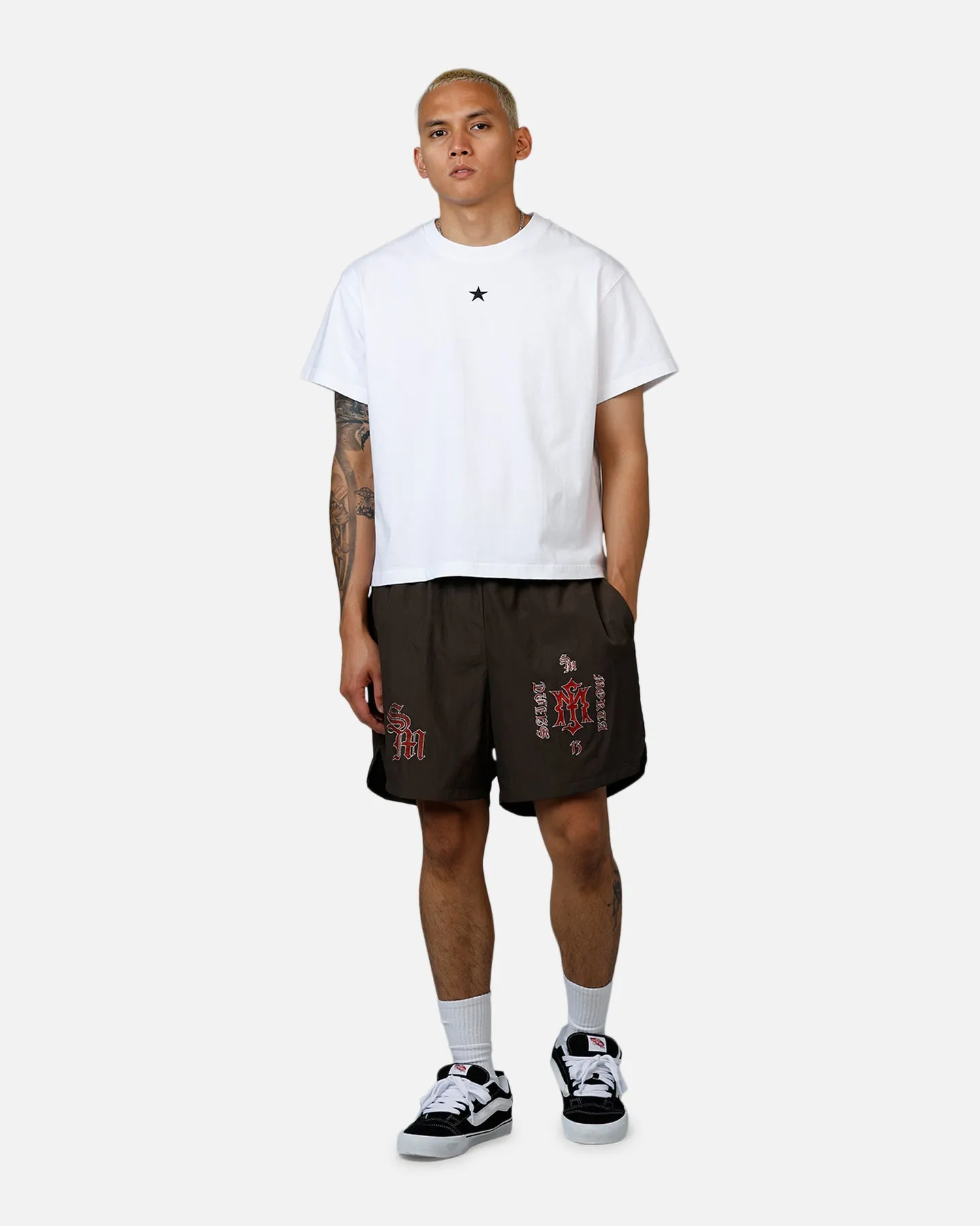 Saint Morta Hardcore Nylon Shorts Dark Brown Tennis shorts Reinforced Hems