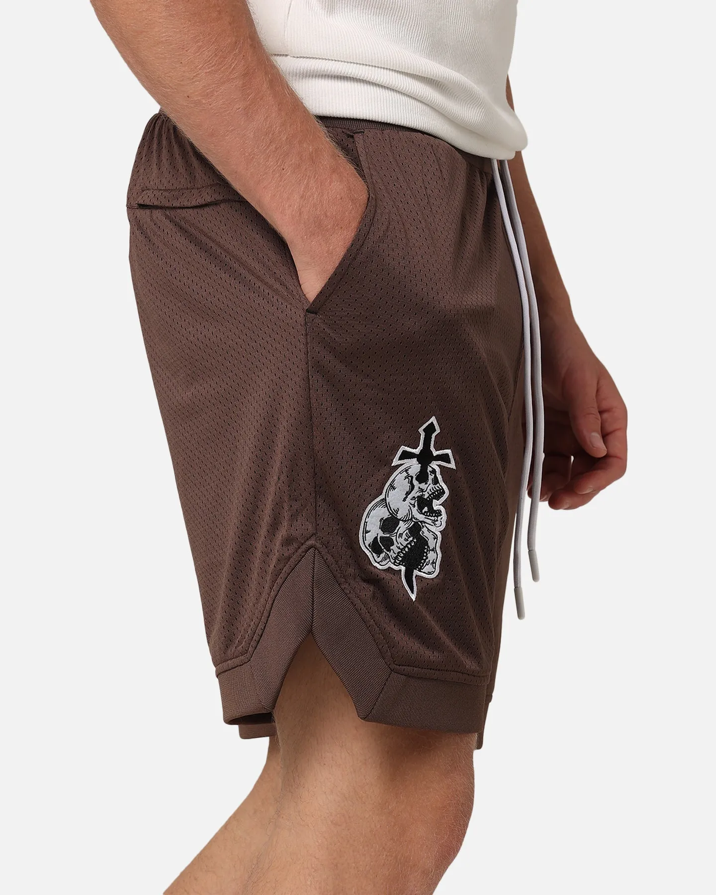 muted colors Saint Morta La Rambla Basketball Shorts Dark Brown