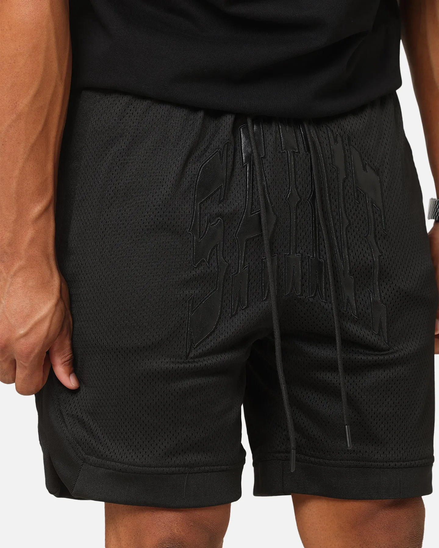 Saint Morta Outlaw Basketball Shorts Black Ventilated Mesh Panels