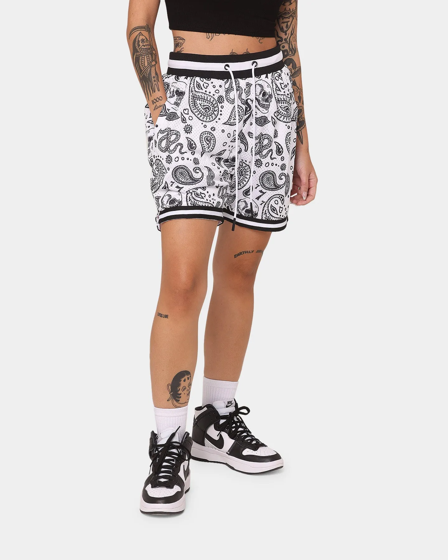 Saint Morta Paisley Olympus Ball Shorts White/Black Comfortable Flex