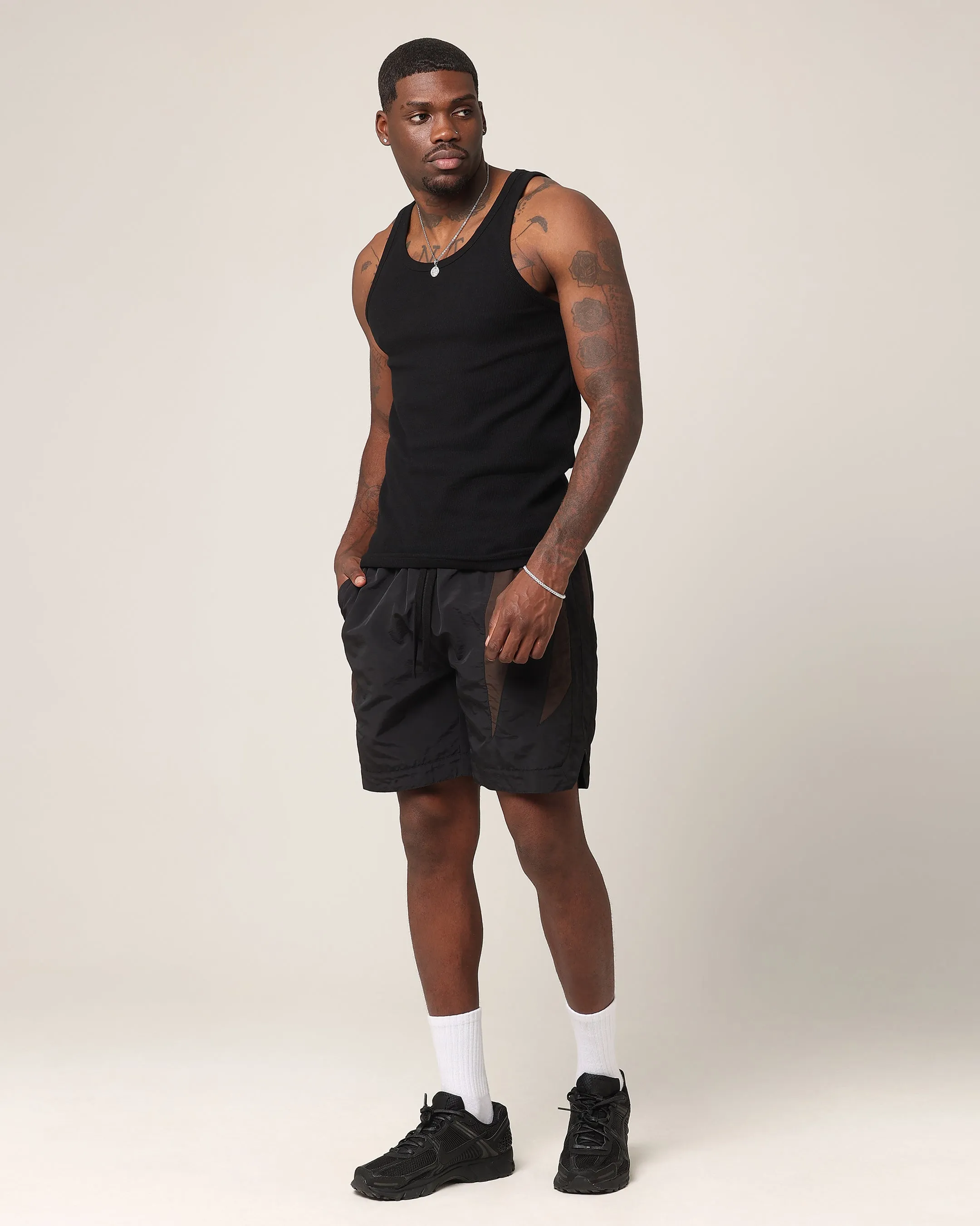 Saint Morta Rage Nylon Shorts Black/Brown Stretch Layers