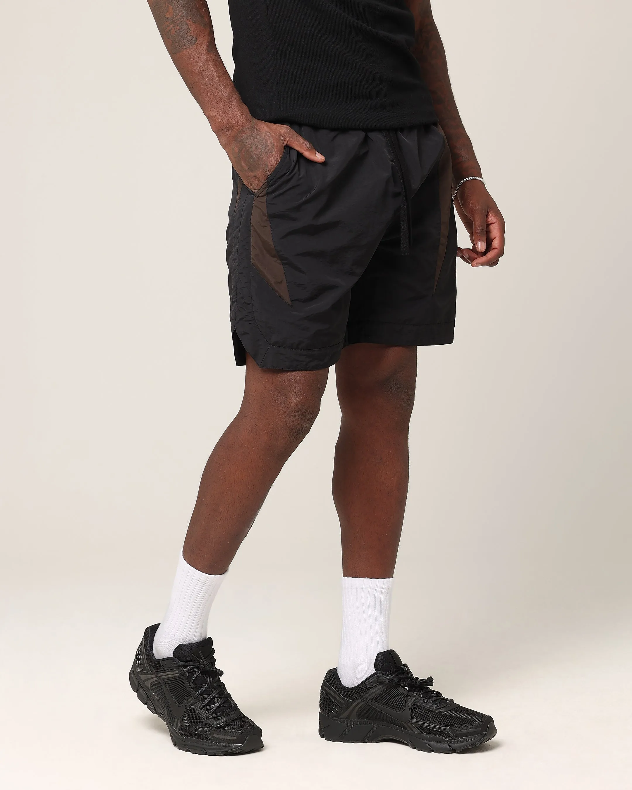 Saint Morta Rage Nylon Shorts Black/Brown Casual Active Style Choice