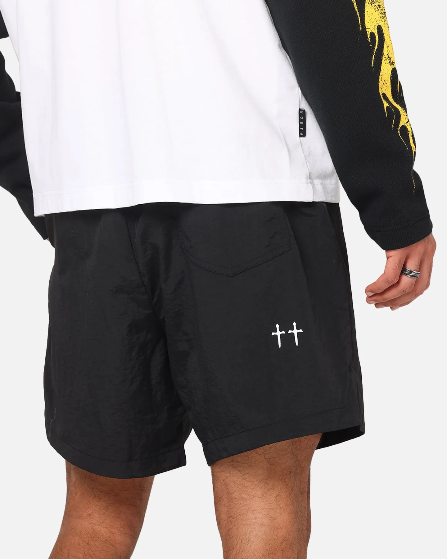 Saint Morta Scription Nylon Shorts Black lounging clothes