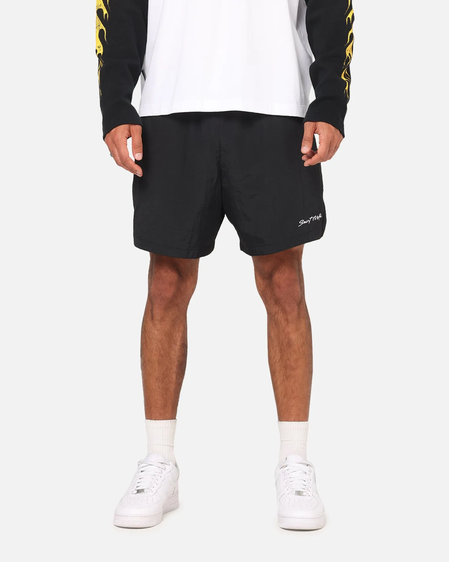Universal Attachment Points Saint Morta Scription Nylon Shorts Black