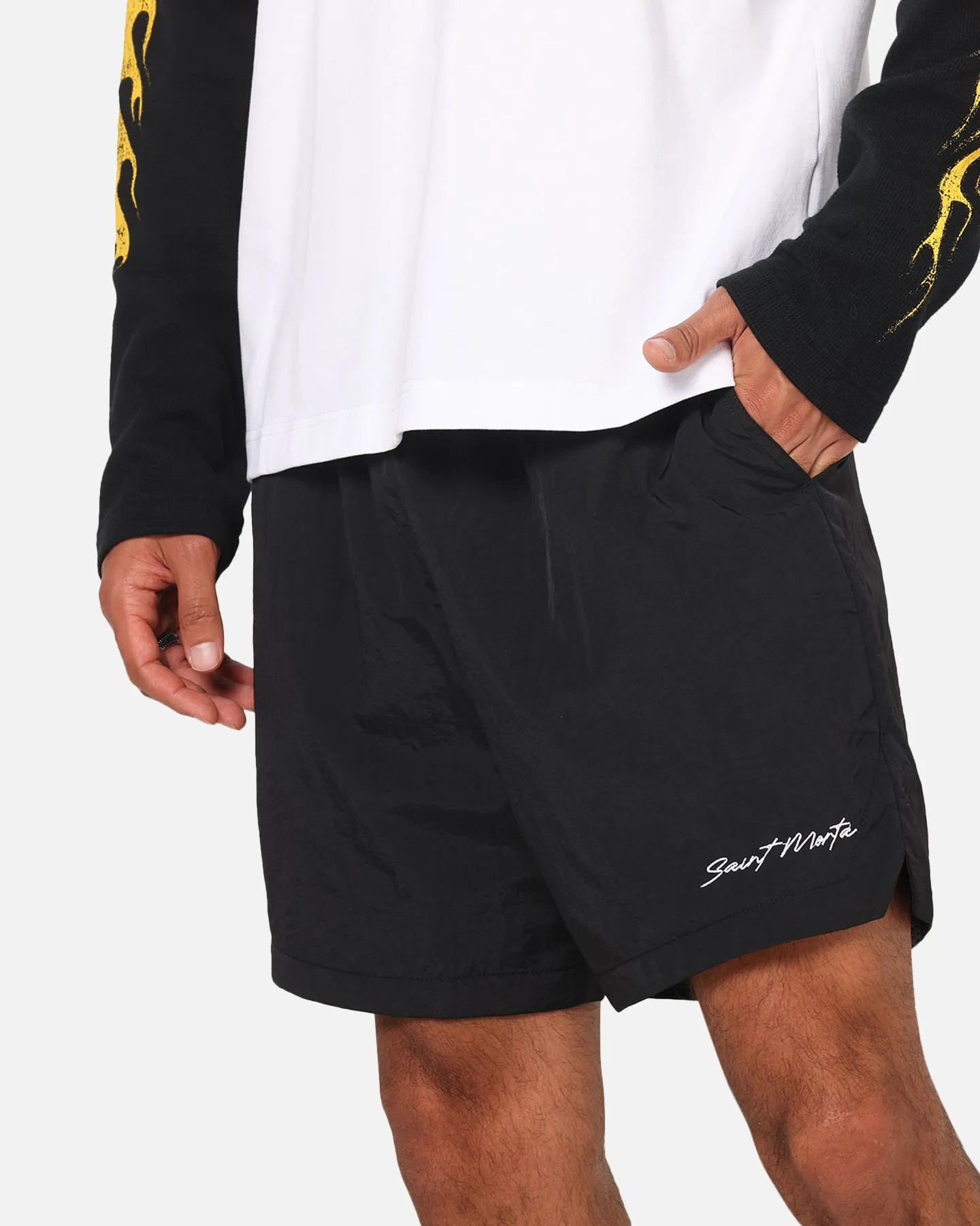 Quick Action Saint Morta Scription Nylon Shorts Black