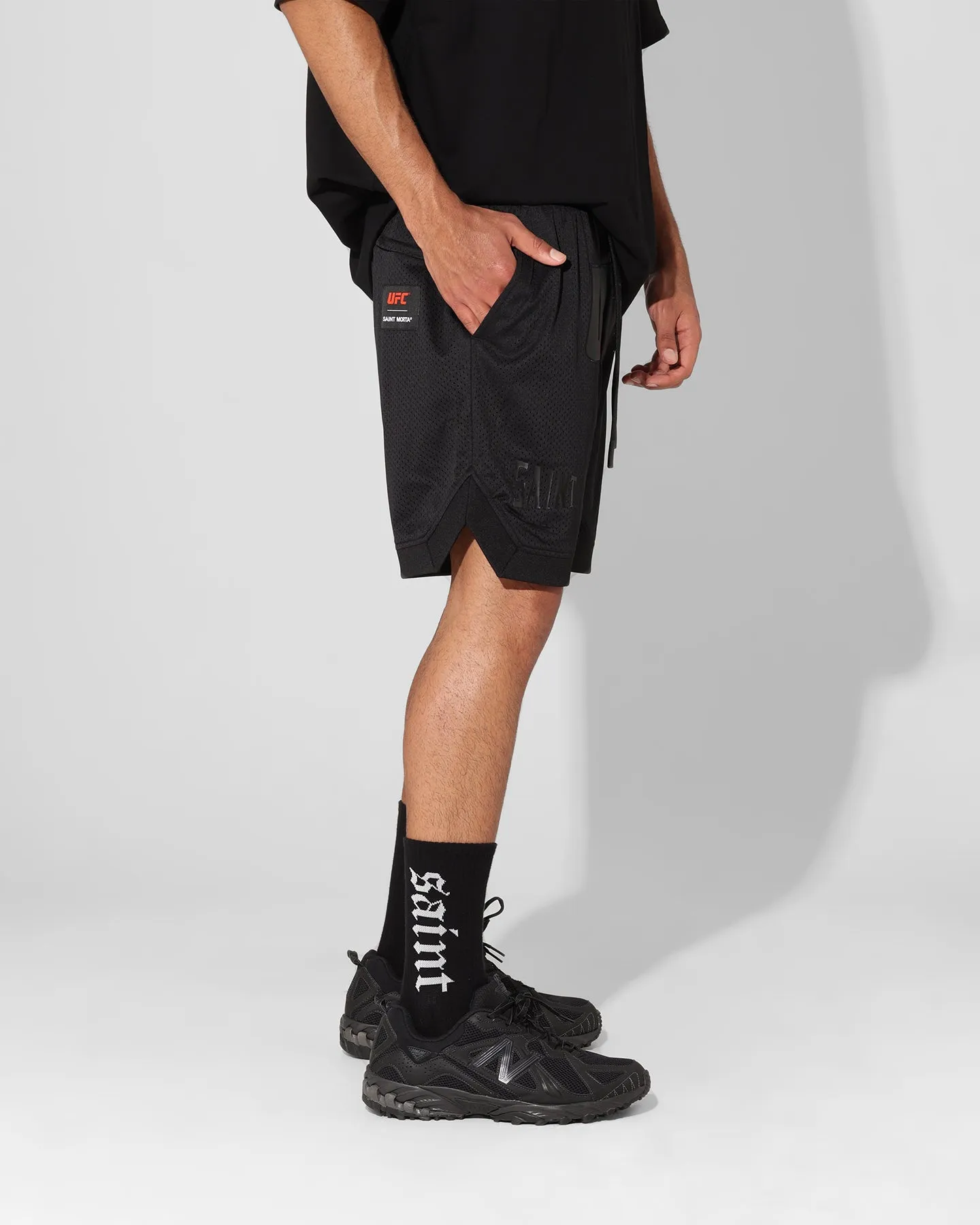 cool tones Tennis shorts Saint Morta X UFC Basketball Shorts Black