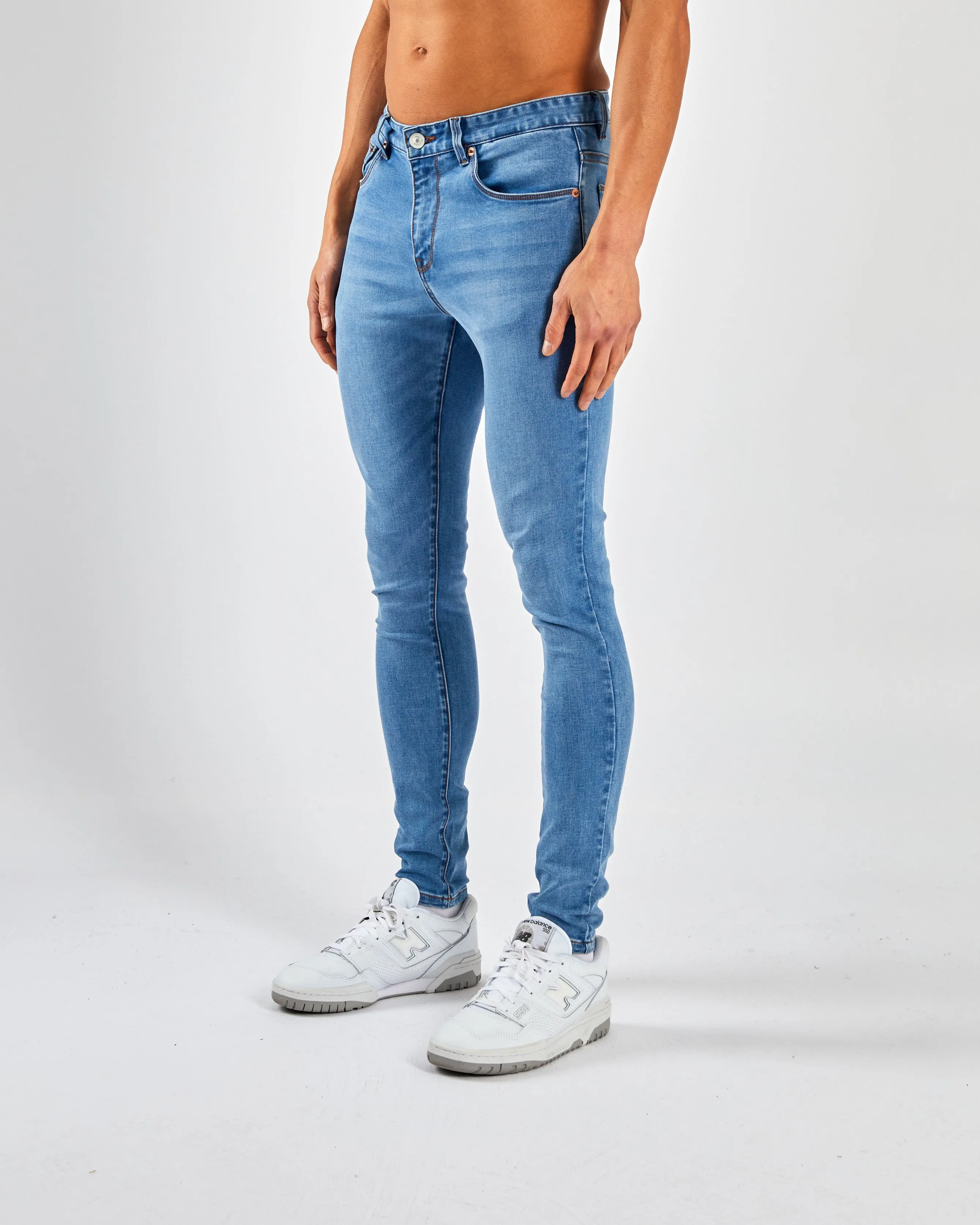 Modern Casual Saxon Skinny Blue Fade