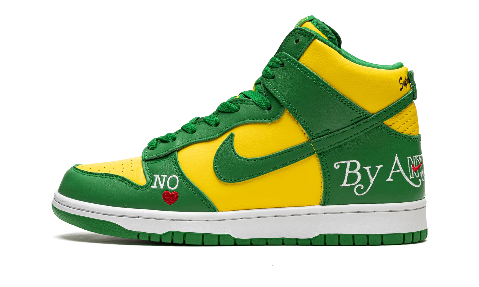 Silent Step Soft Pressure SB Dunk High "Supreme - By Any Means - Green/Yellow"