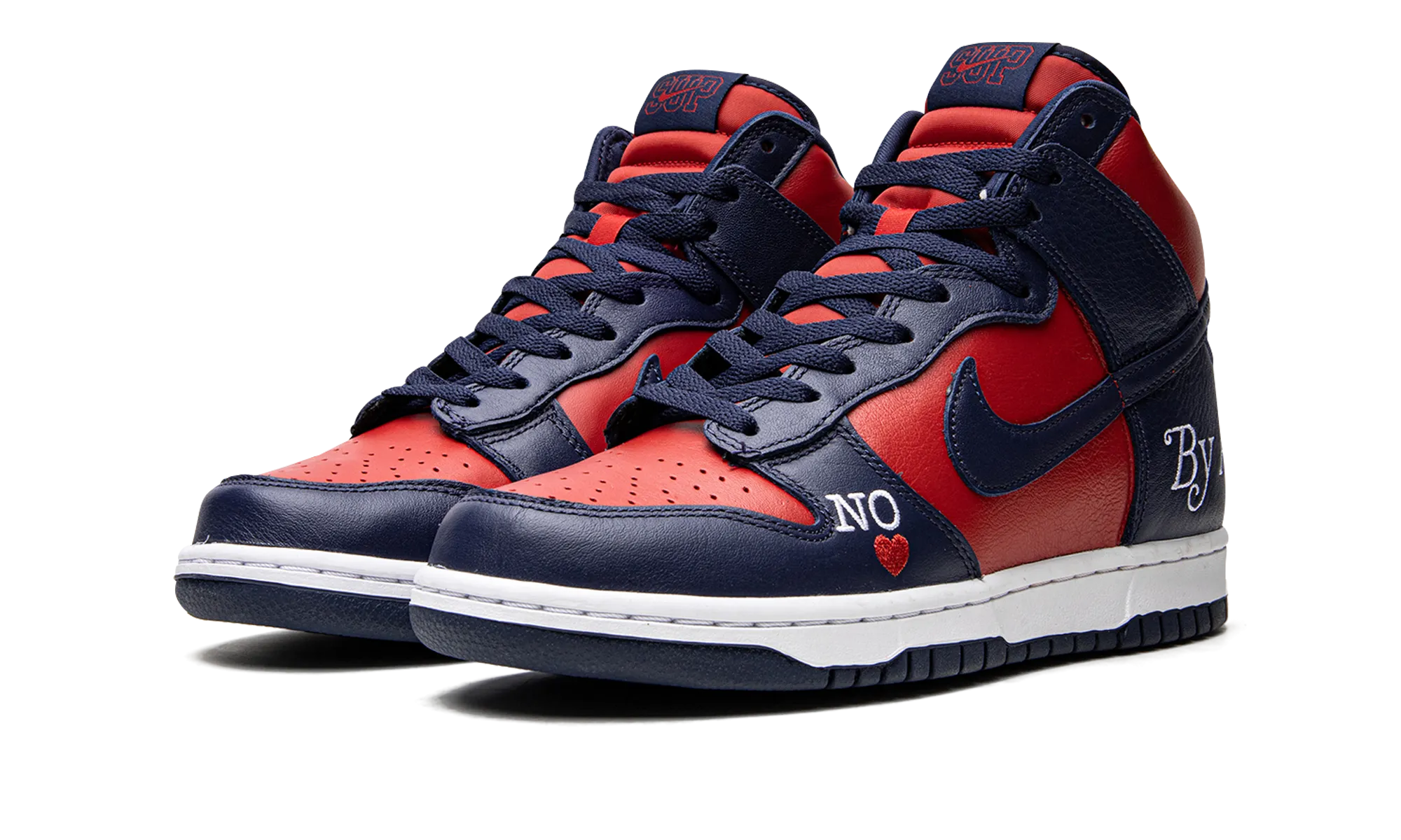 SB Dunk High "Supreme - By Any Means - Navy/Red" Weather Resistant Finish