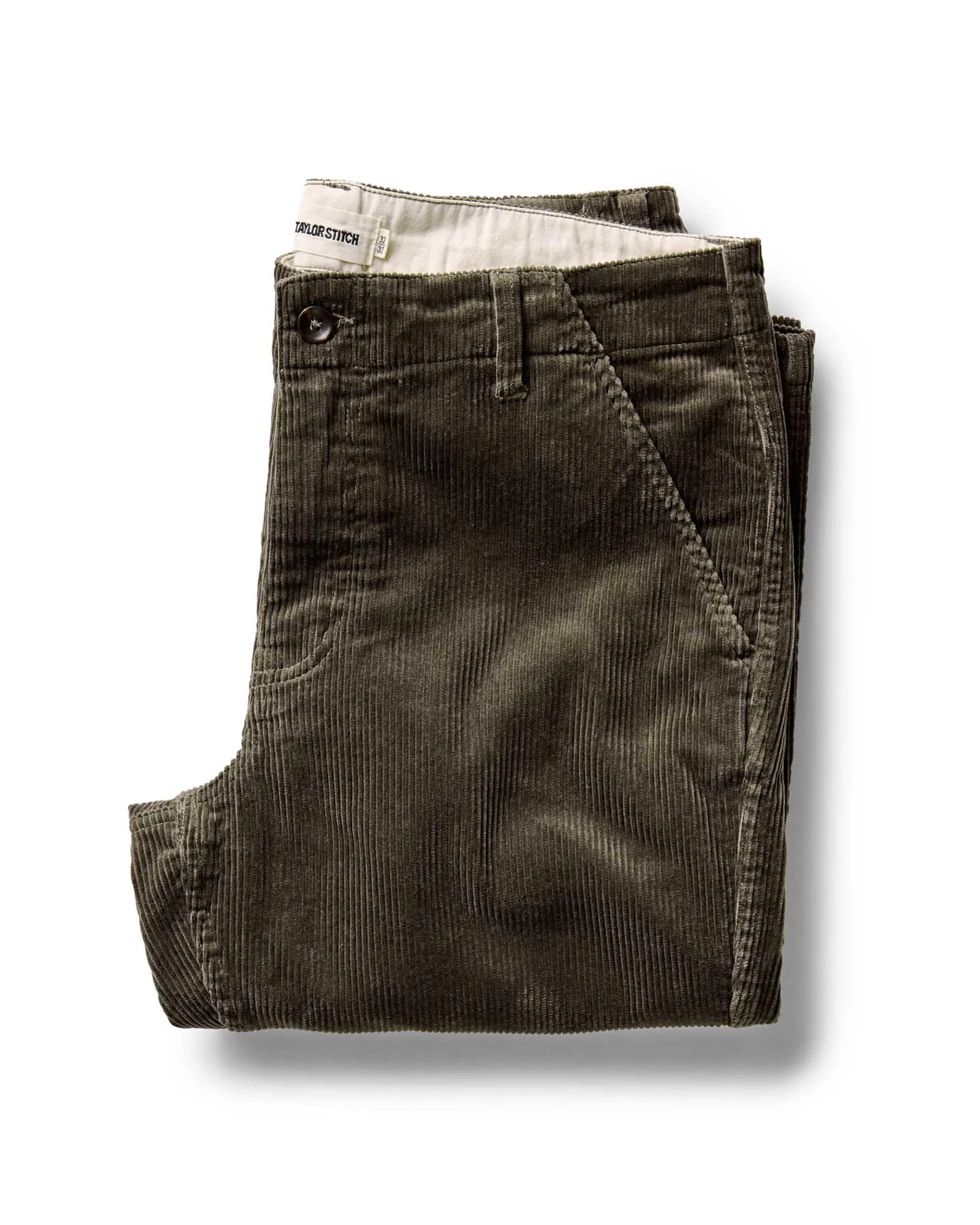 The Carnegie Pant in Fatigue Olive Corduroy Comfort Fit Wear