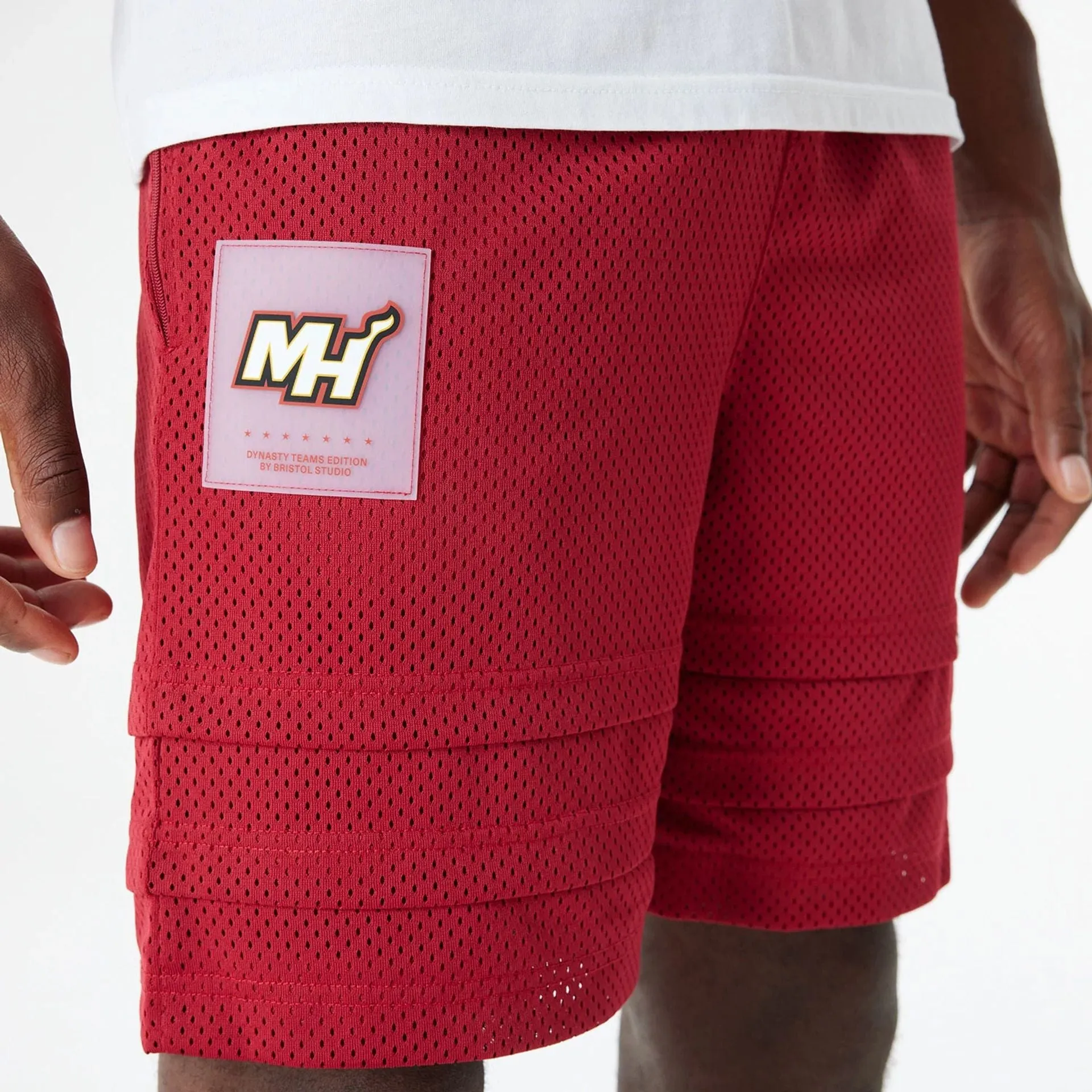 Rubberized Waist Grip Breathable Comfort Miami Heat Bristol Studio x NBA Dark Red Shorts