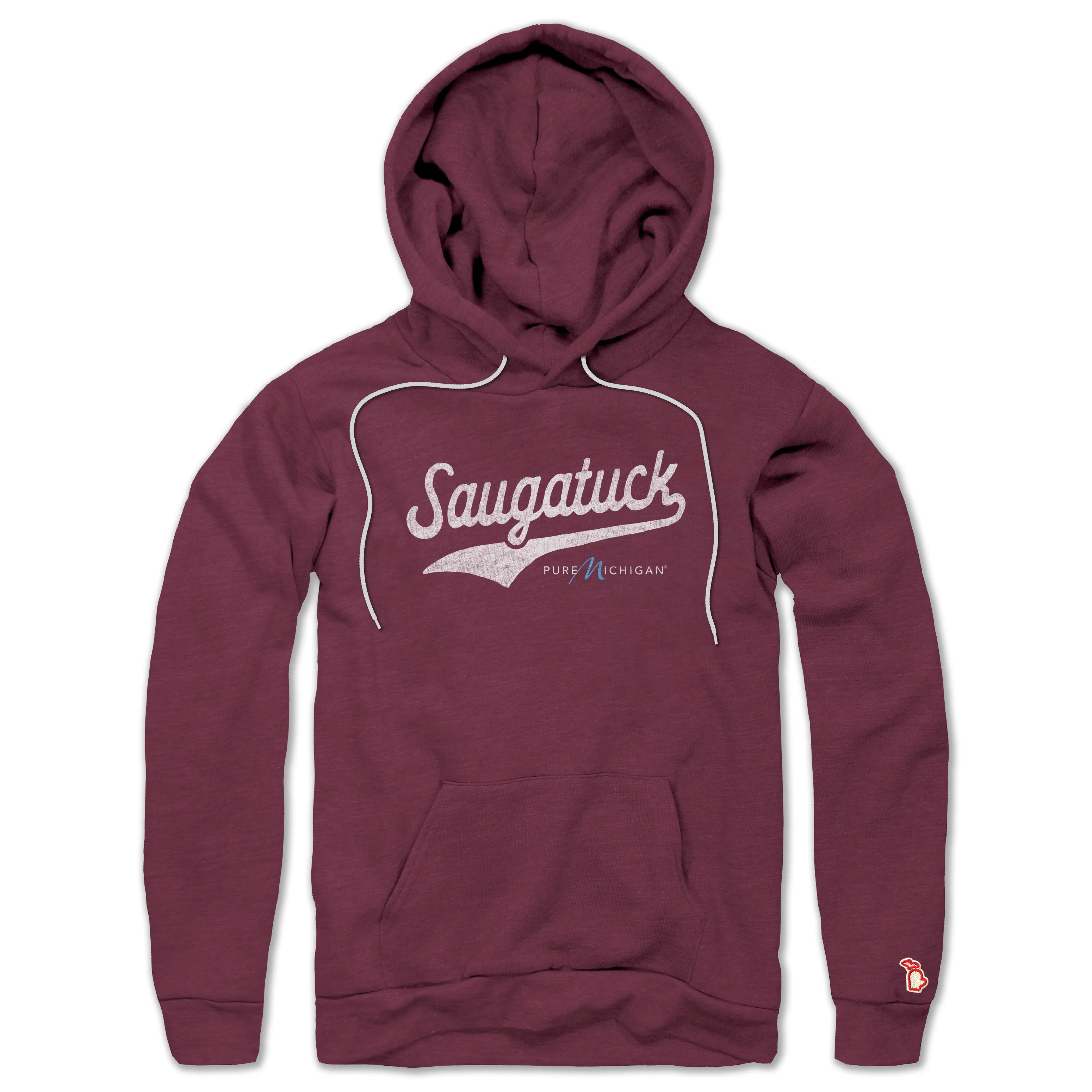Comfy Fit Stylish Hoodie PURE MICHIGAN - SAUGATUCK SCRIPT ALL SEASON HOODIE (UNISEX)