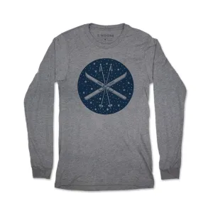 Ski Long Sleeve Tee-Gray Triblend Casual Design