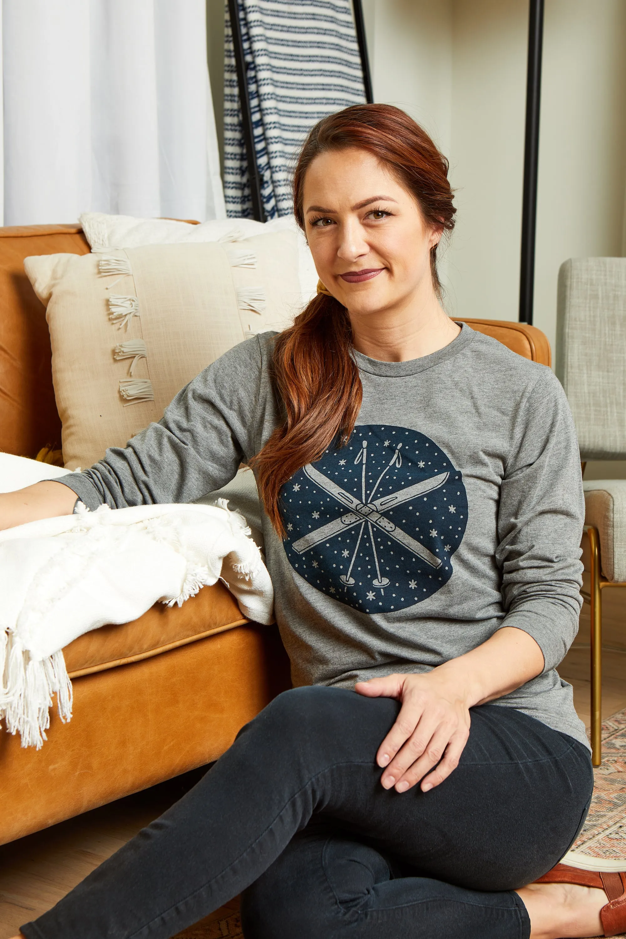 Ski Long Sleeve Tee-Gray Triblend Relaxed and Easy