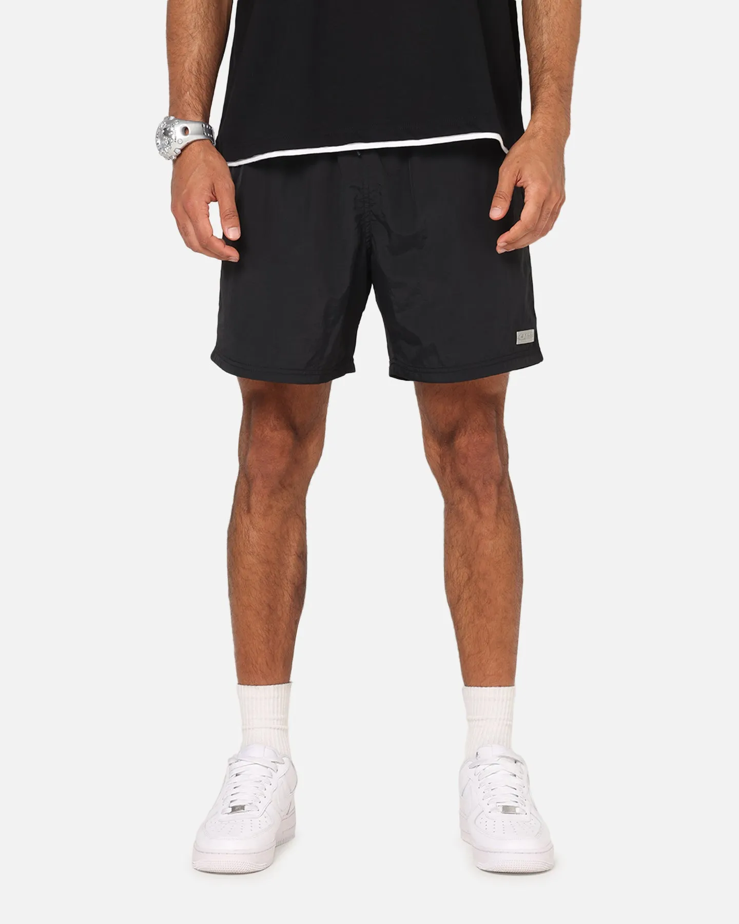 night out outfit Sporty Vibe Wear Carre Classic Nylon Shorts Black