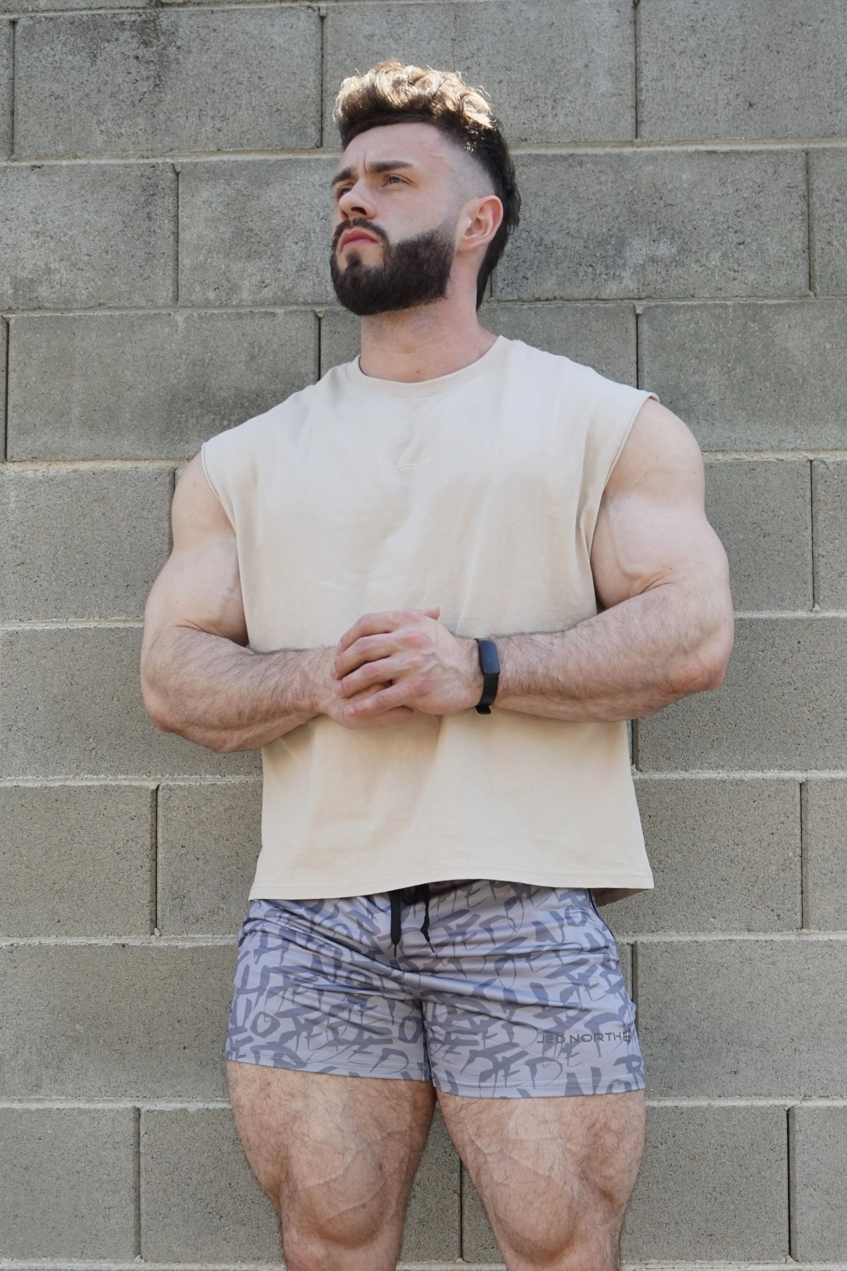 standard sized Forestry - friendly Sleeveless Box Cut Tank Top - Light Khaki