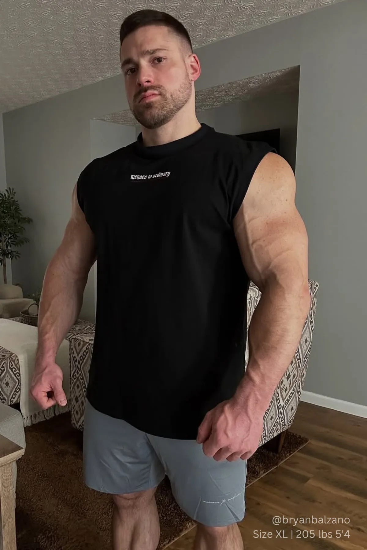 Sleeveless Muscle Tee - Black Essential Fit Moisture Lock Barrier Tech