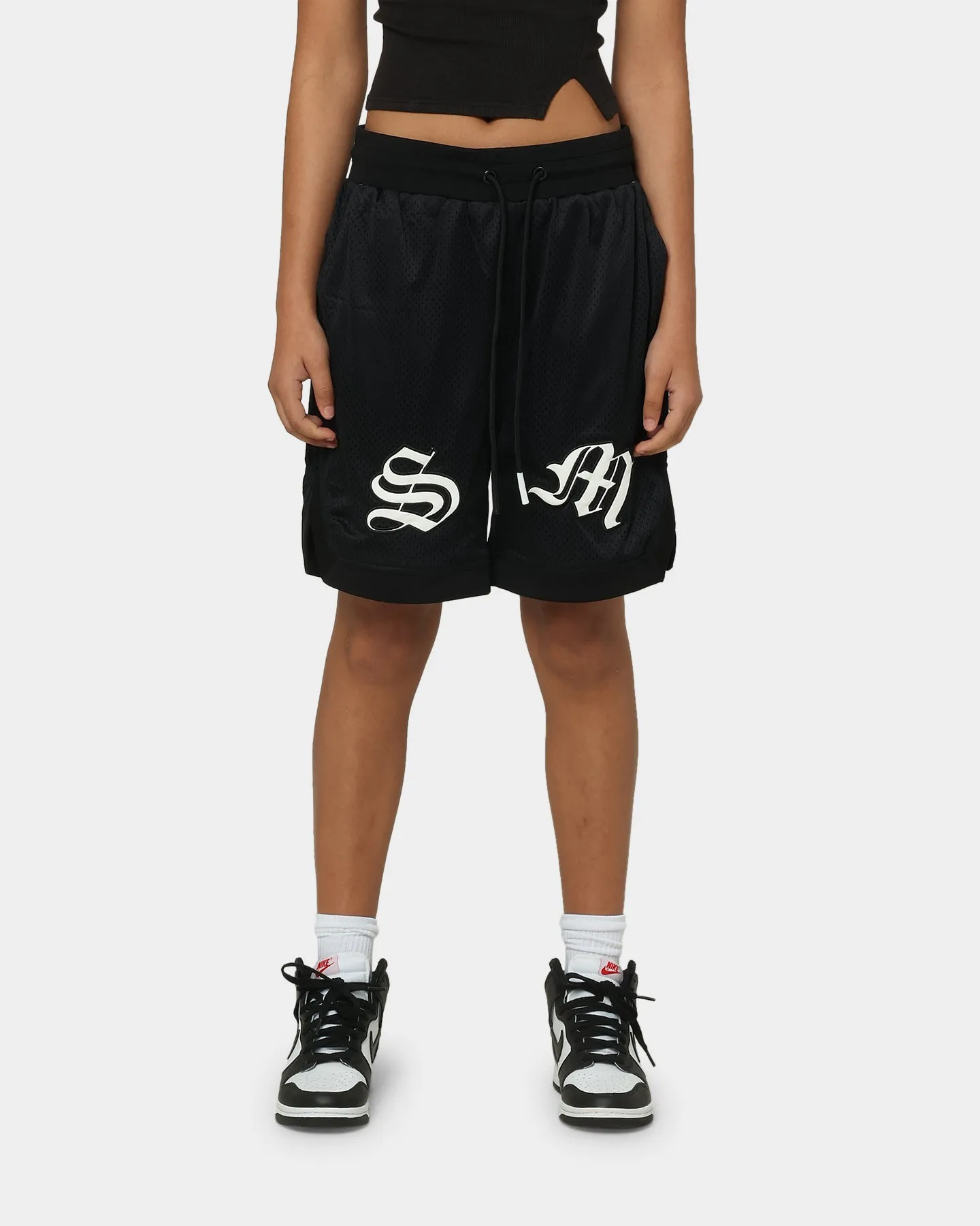 Elastic waist Playful Prints Saint Morta Graves Basketball Shorts Black
