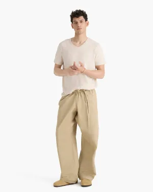 Slub Jersey Chroma Wash V-Neck Tee - Bleached Oak Quick Layer Fit