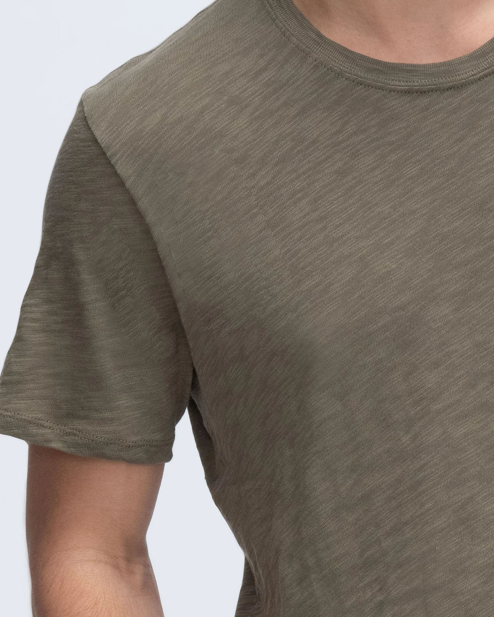Slub Jersey Crew Neck Tee - Army Sleek Comfort Fit