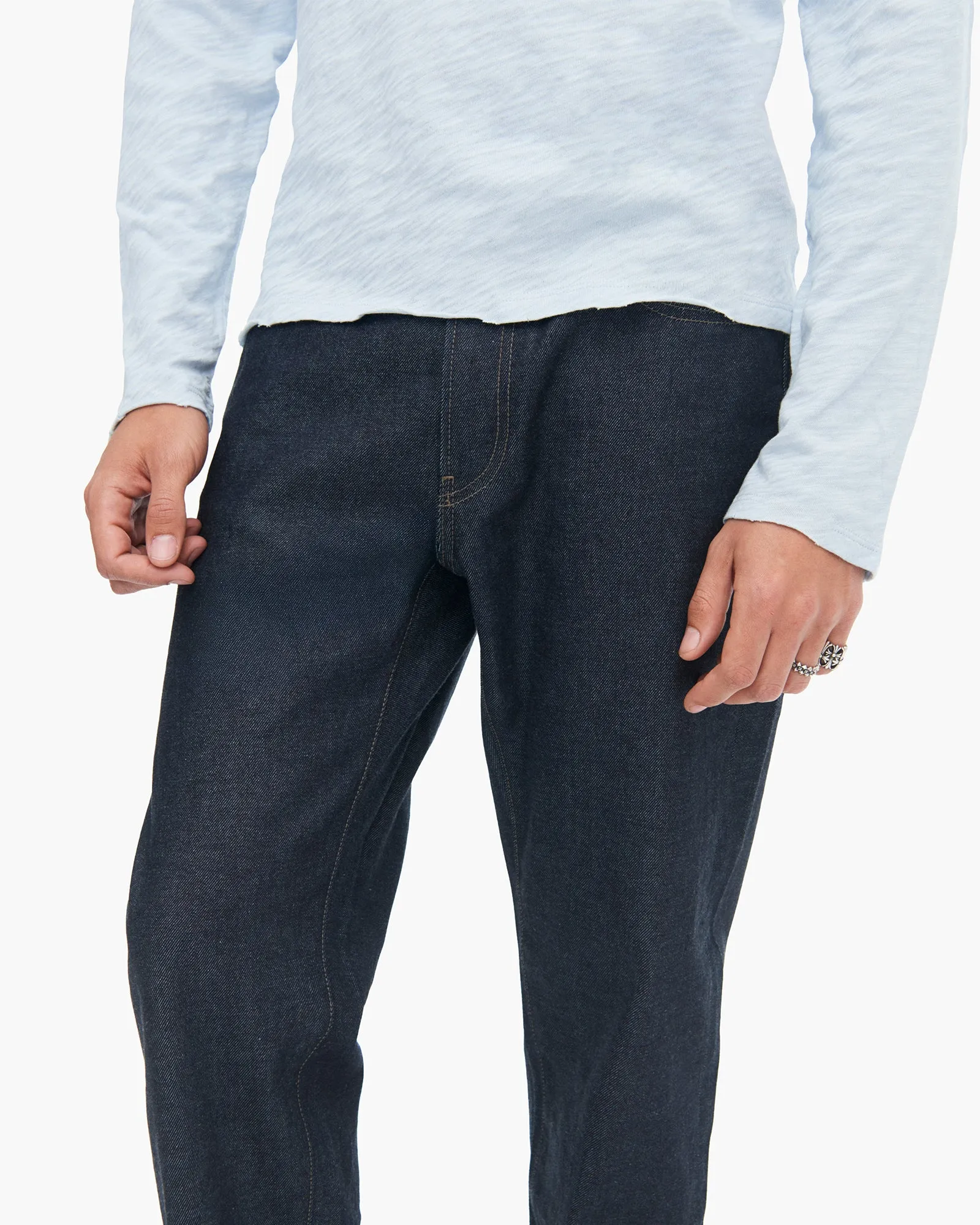 Fit for Everyone Slub Jersey Long Sleeve Destroyed Wash Tee - Powder Blue