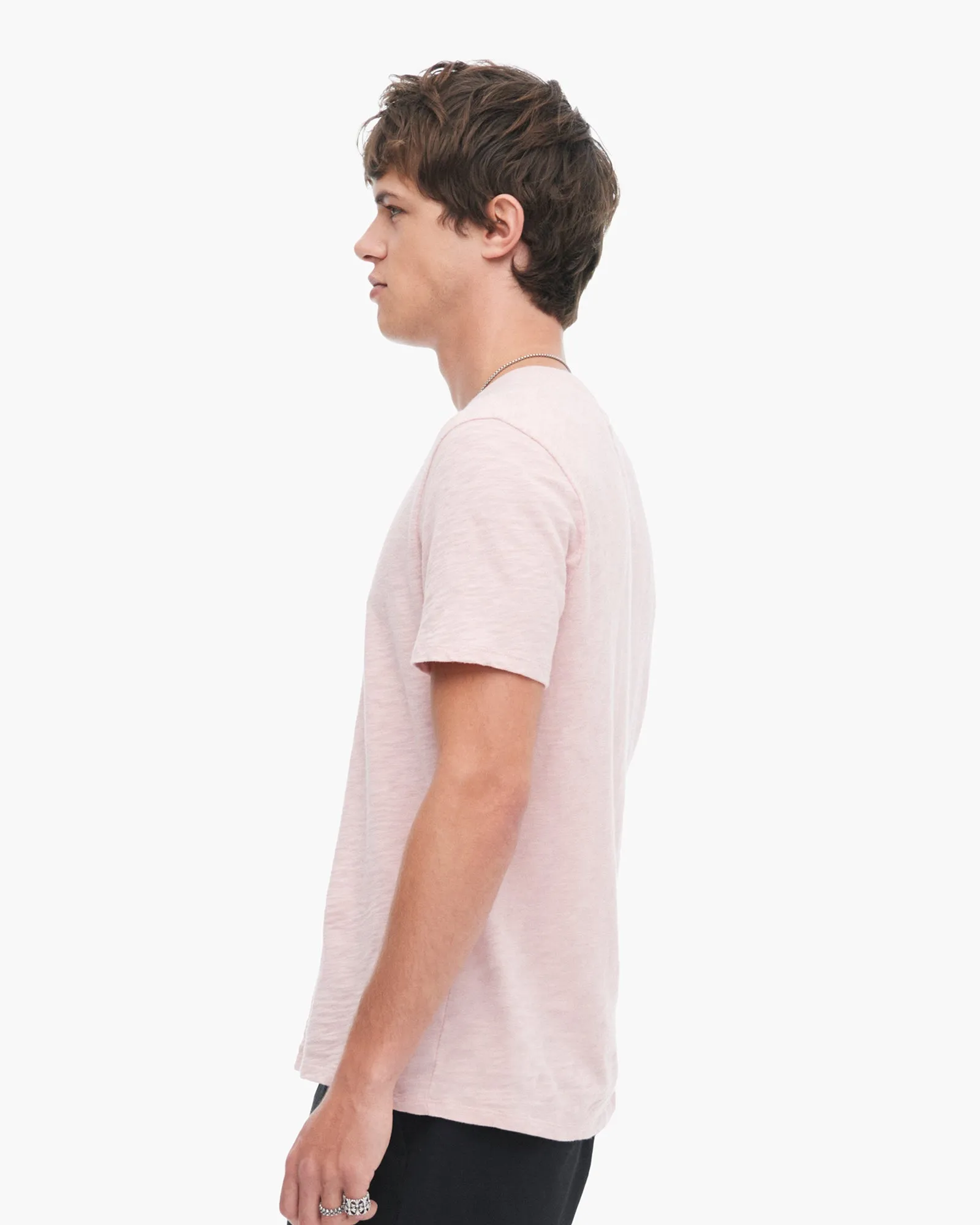 Soft Touch Slub Jersey V-Neck Tee - English Rose