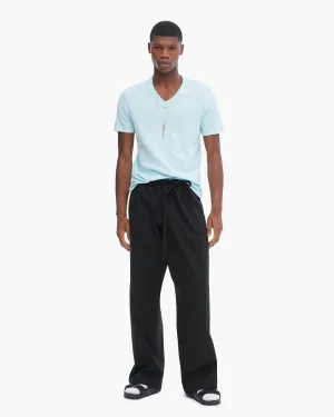 Tight Fit Slub Jersey V-Neck Tee - Ocean Blue