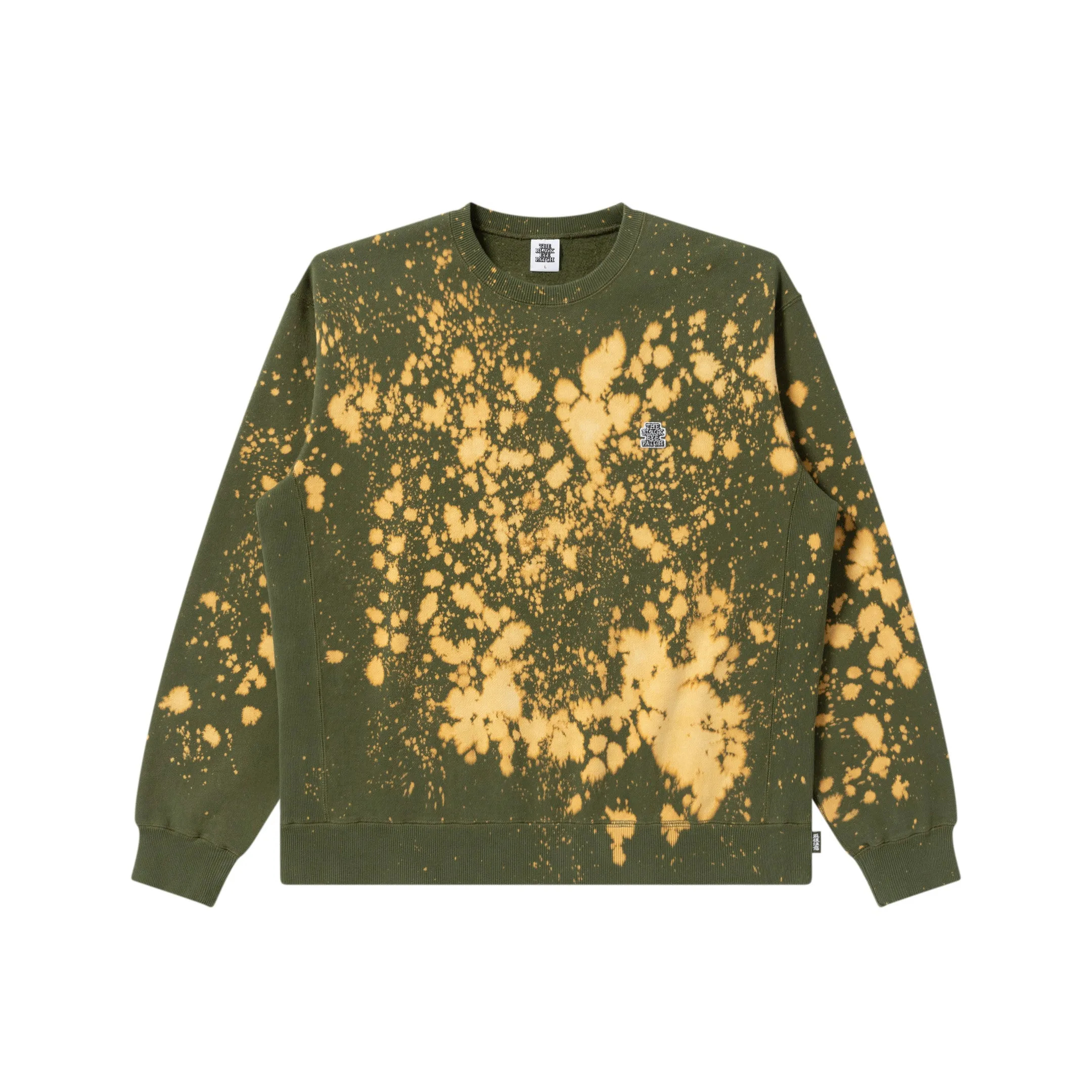 Lightweight Layer product swimming suitable buoyancy SMALL OG ACID SPLATTERED CREW SWEAT OLIVE