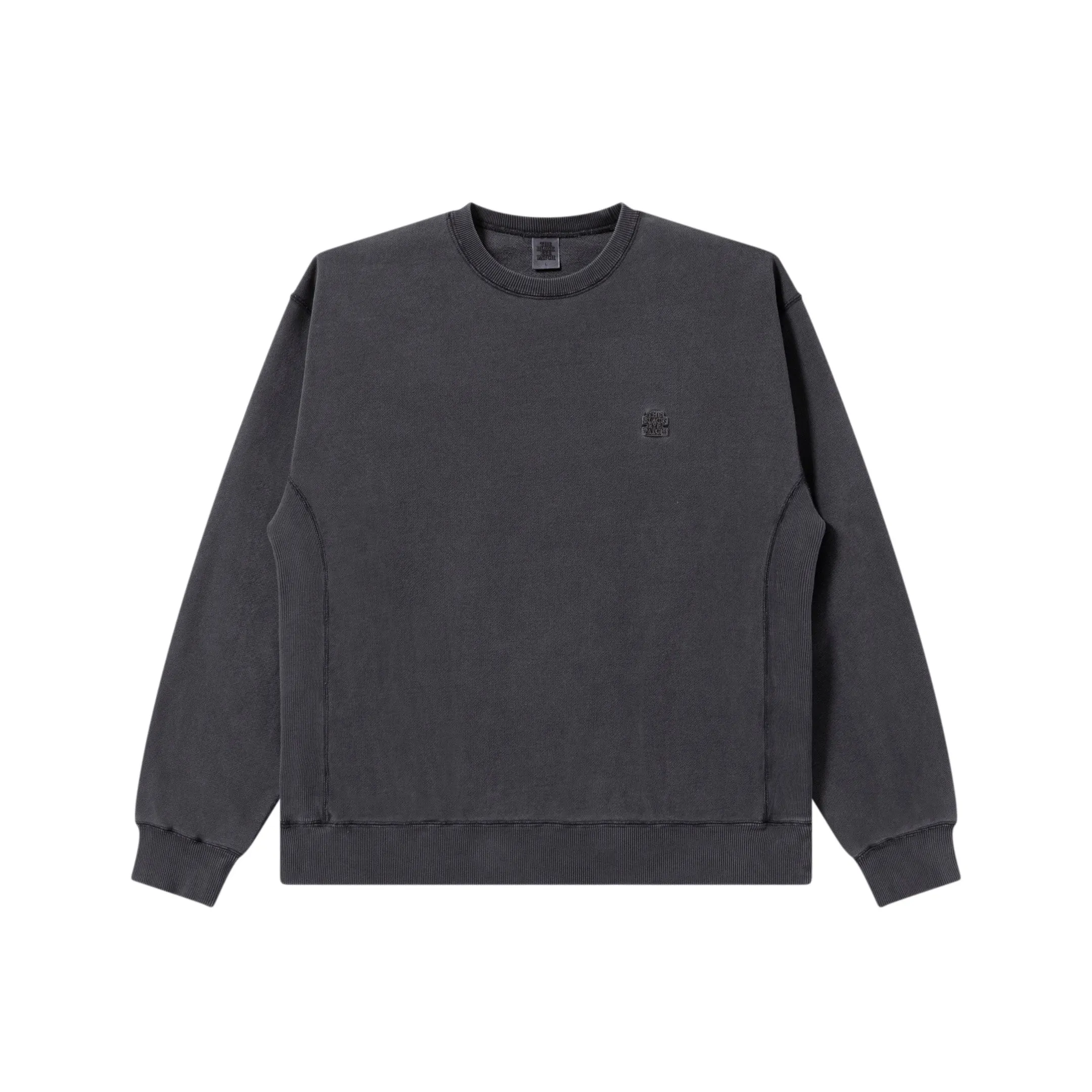 Versatile Look SMALL OG LABEL PIGMENT DYDED CREW SWEAT BLACK