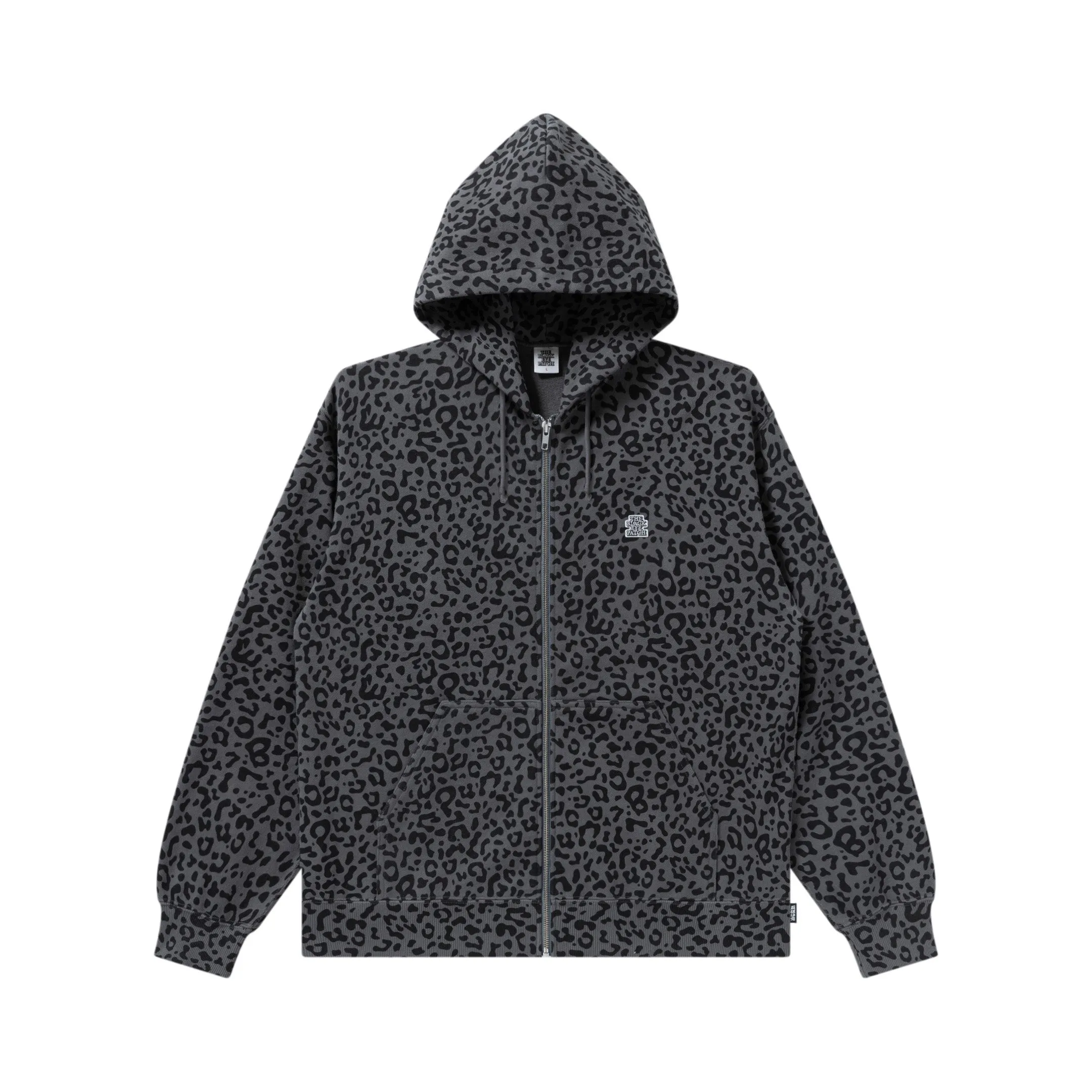 SMALL OG LEOPARD ZIP HOODIE CHARCOAL Modern Relaxed