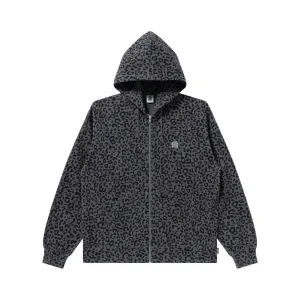 SMALL OG LEOPARD ZIP HOODIE CHARCOAL Modern Relaxed