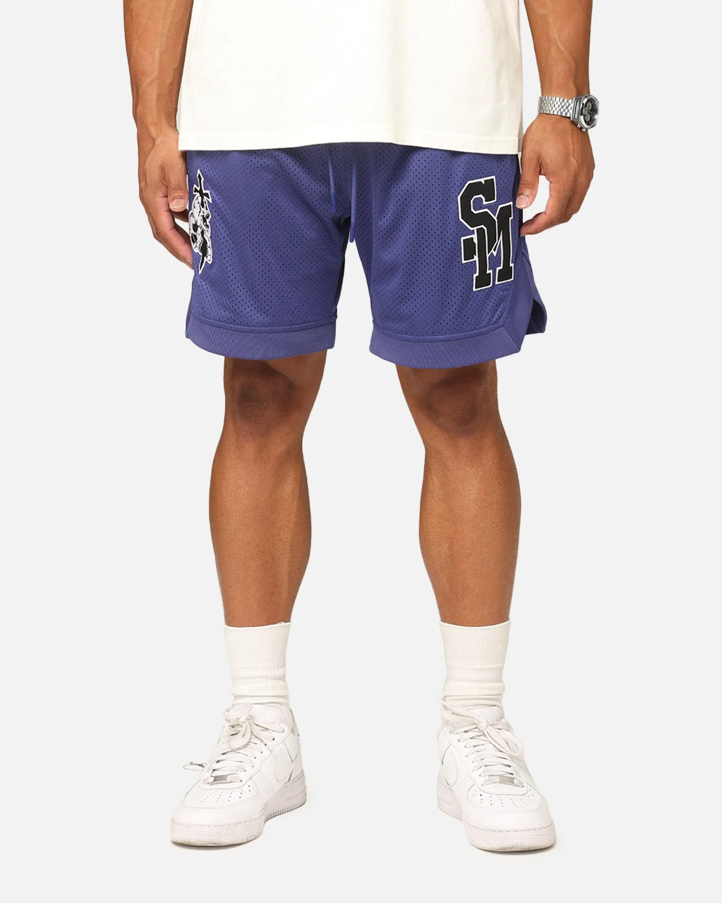 Saint Morta La Rambla Basketball Shorts Purple Versatile Design custom-made