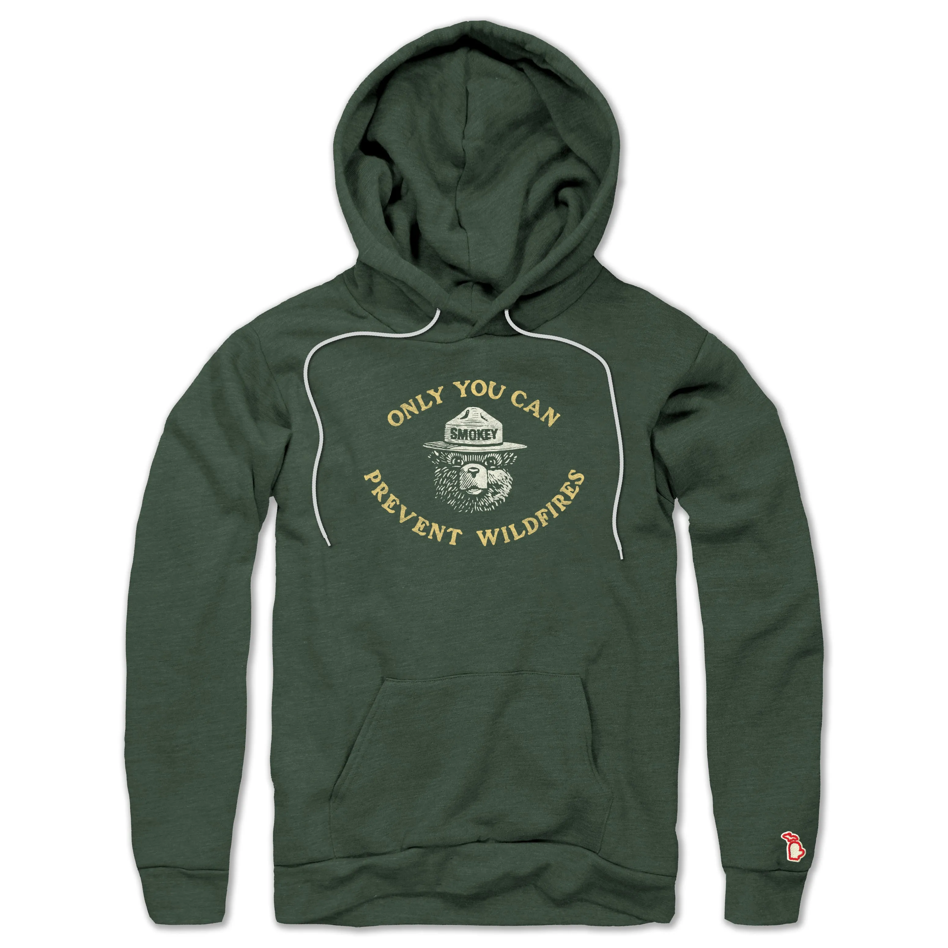 SMOKEY BEAR - PREVENT WILDFIRES ALL SEASON HOODIE (UNISEX) Party Ready pearl accents